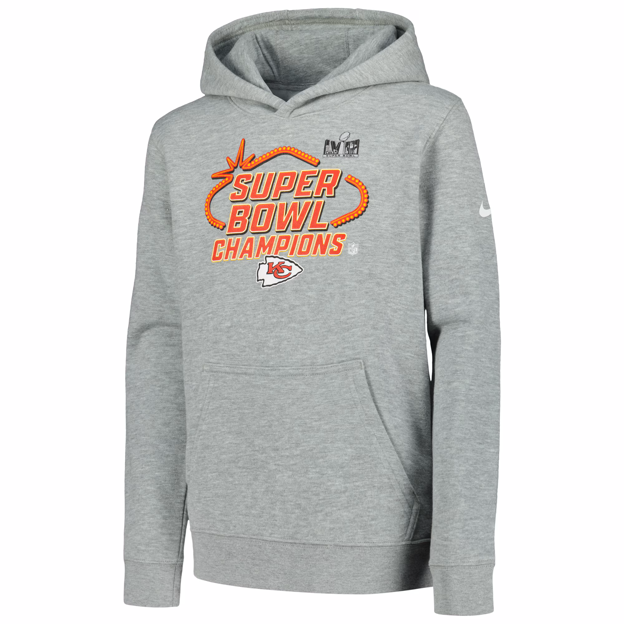 Kansas City Chiefs Youth Super Bowl LVIII Champions Locker Room Trophy Collection Pullover Hoodie - Gray