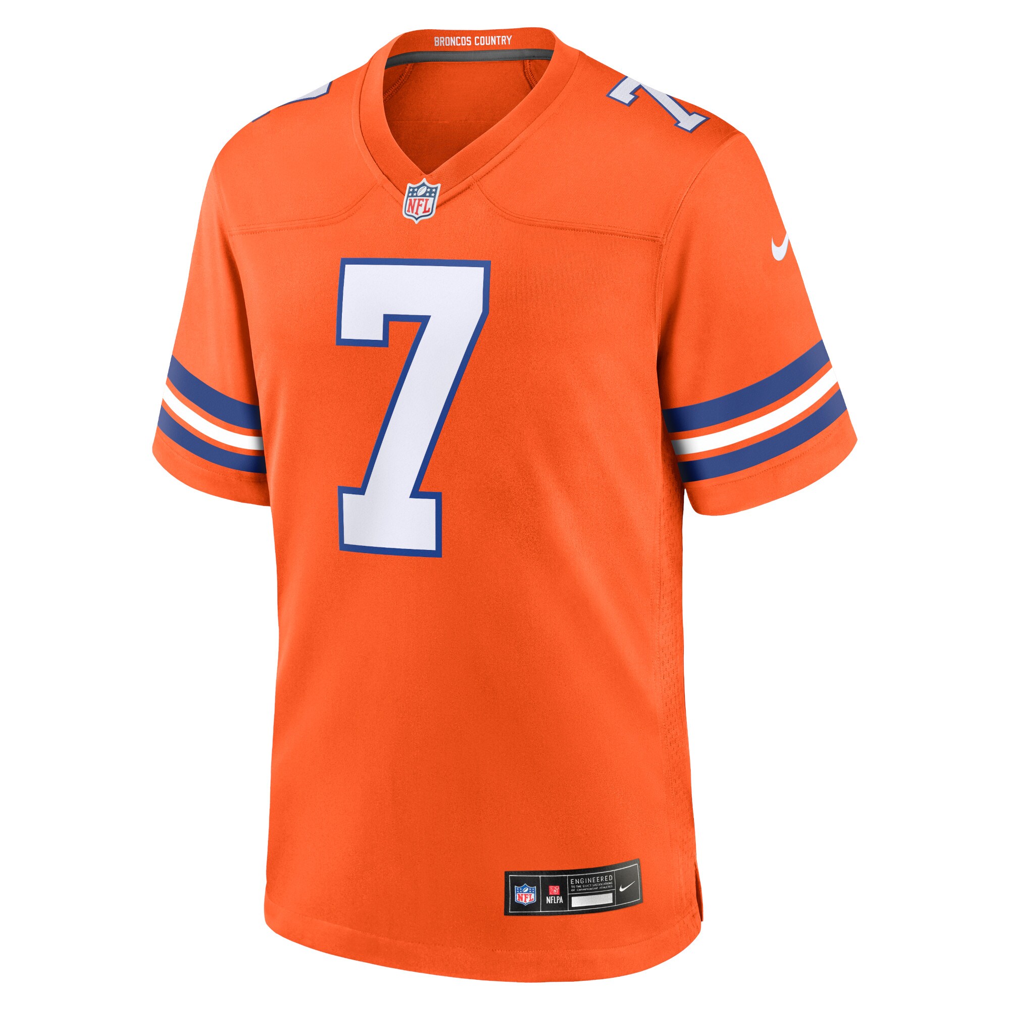 John Elway Denver Broncos Mile High Collection 1977 Throwback Retired Player Game Jersey - Orange