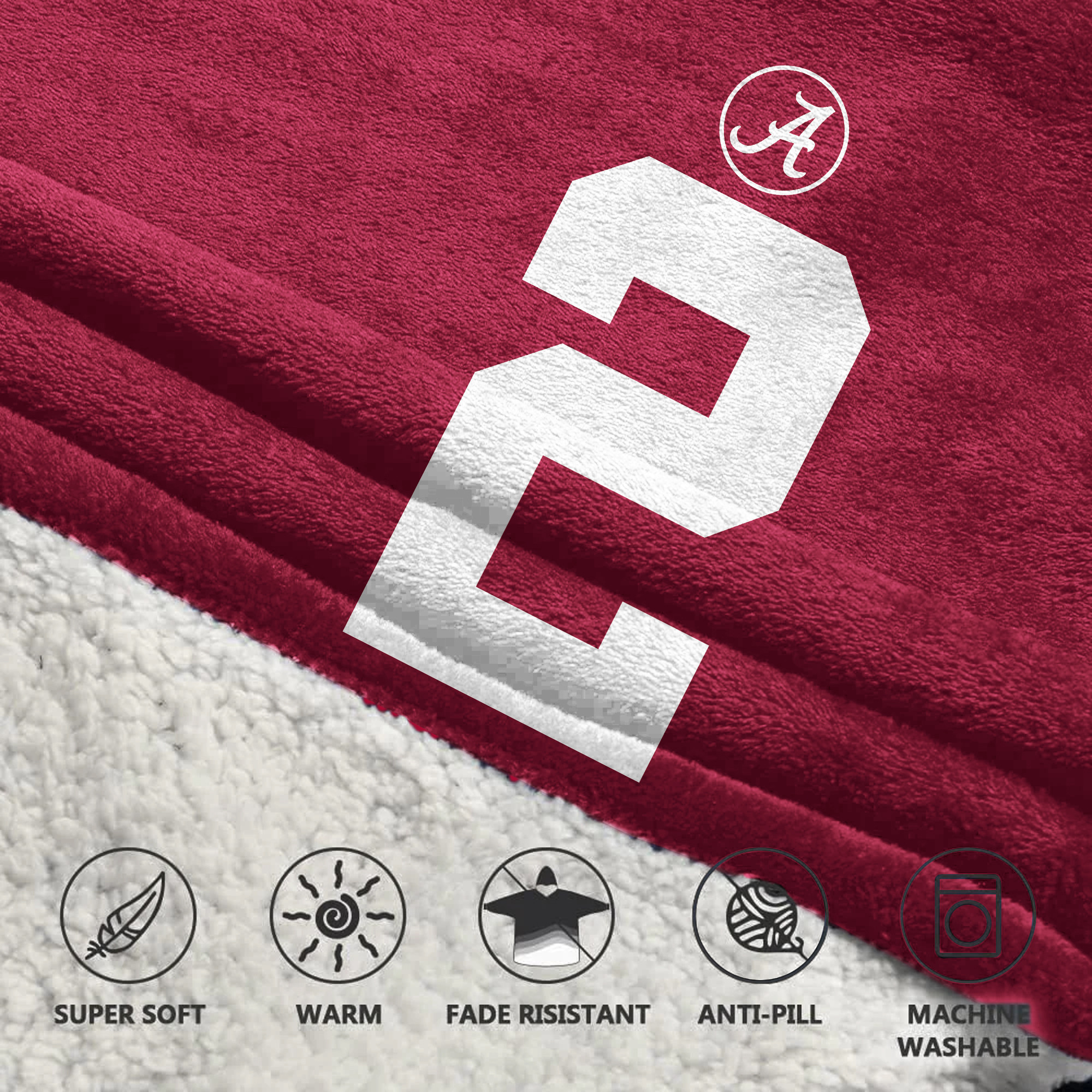 Adult 2 Alabama Football Unisex Blanket Hoodie