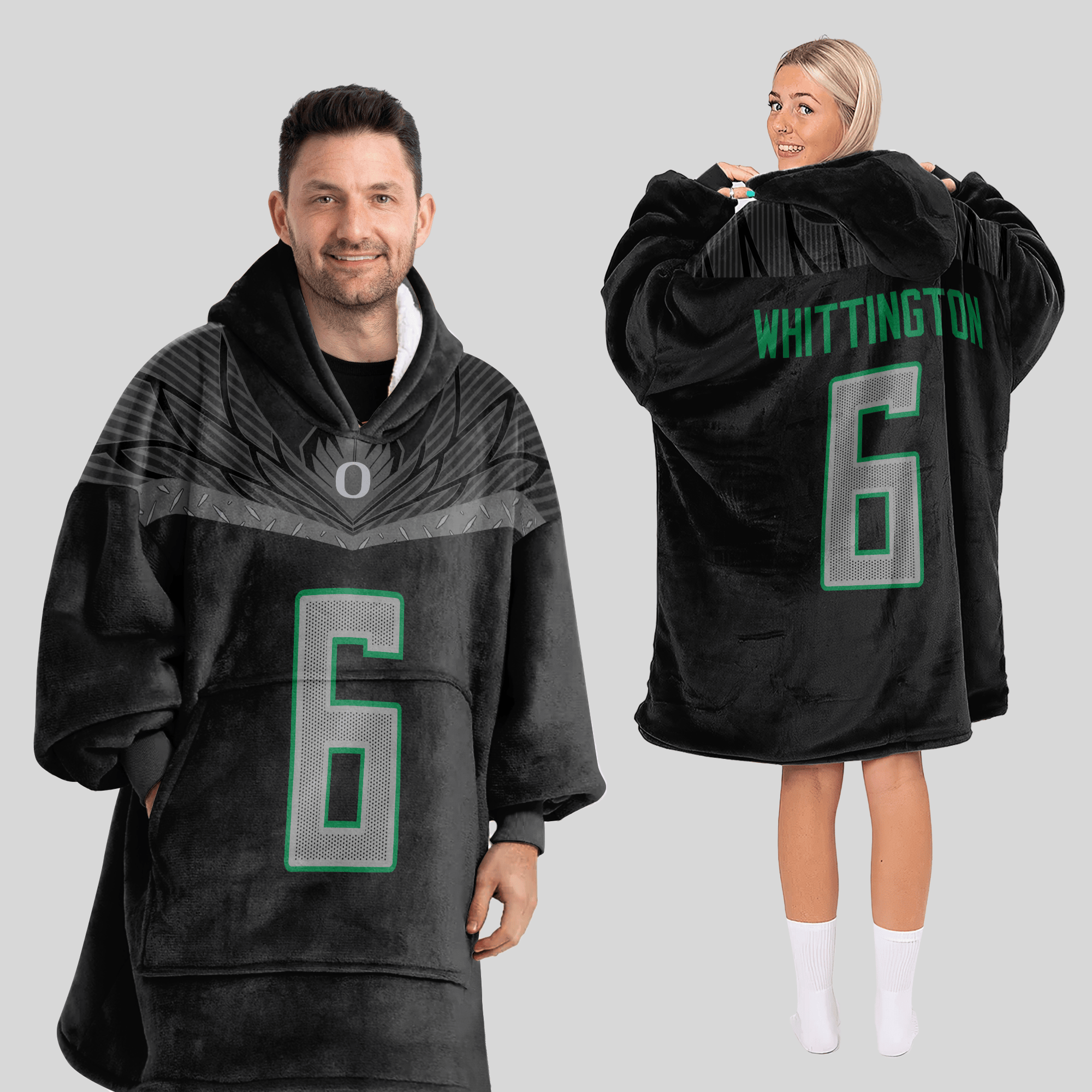 Adult N.W 6 Oregon Football Unisex Blanket Hoodie