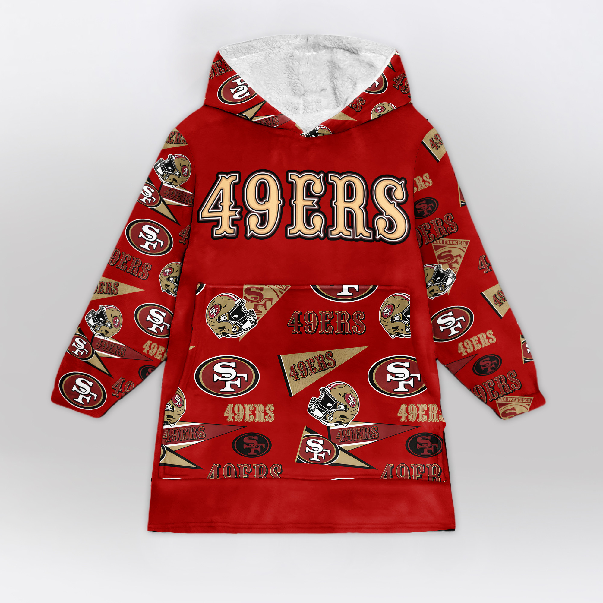 Adult San Francisco 49ers Football Unisex Blanket Hoodie