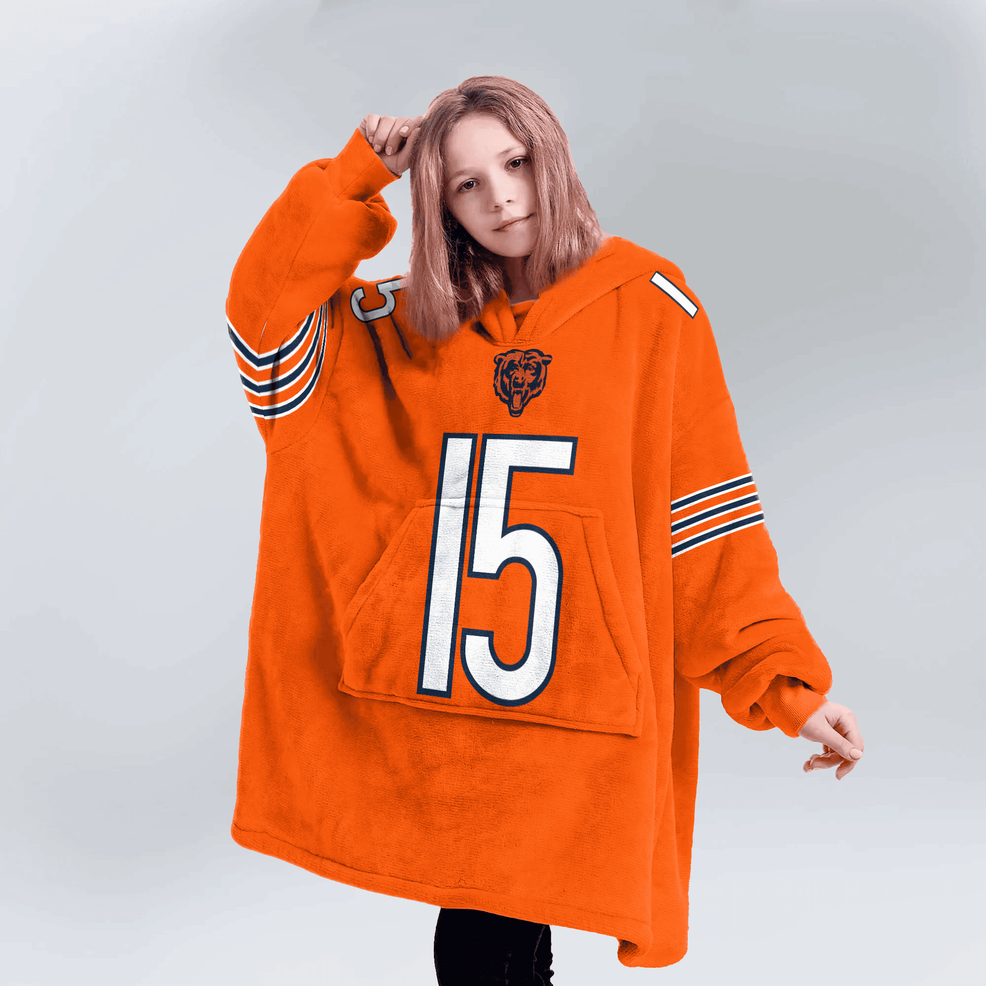 Kid 15 Chicago Football Unisex Blanket Hoodie