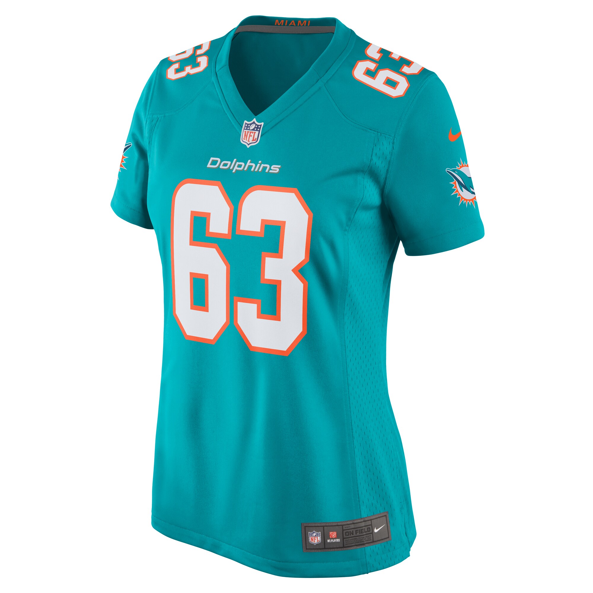 Chasen Hines Miami Dolphins Women's Team Game Jersey -  Aqua