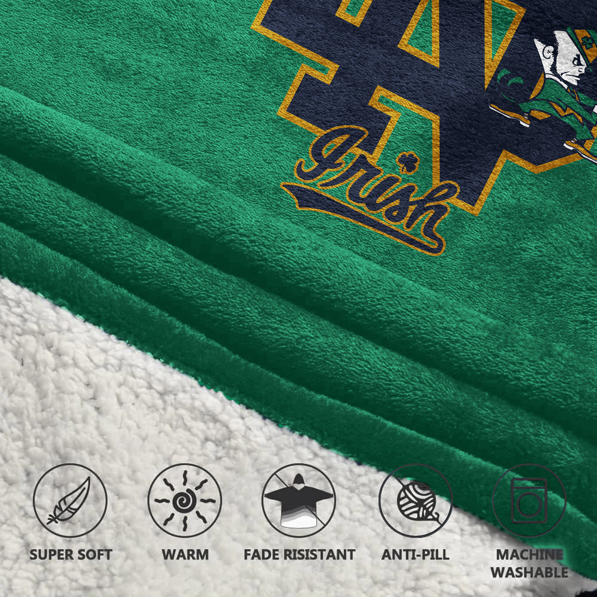 Adult Notre Dame Football Unisex Blanket Hoodie