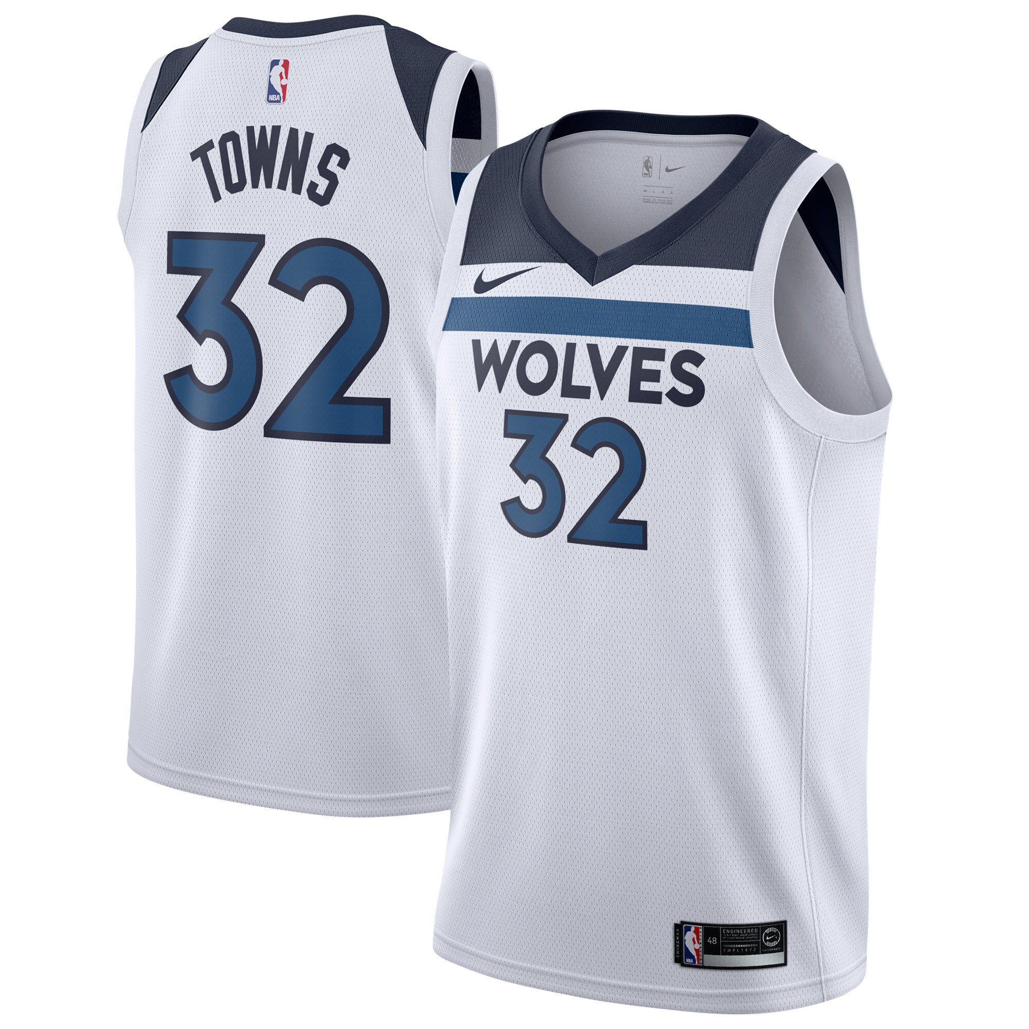 Karl-Anthony Towns Minnesota Timberwolves Swingman Jersey White - Association Edition
