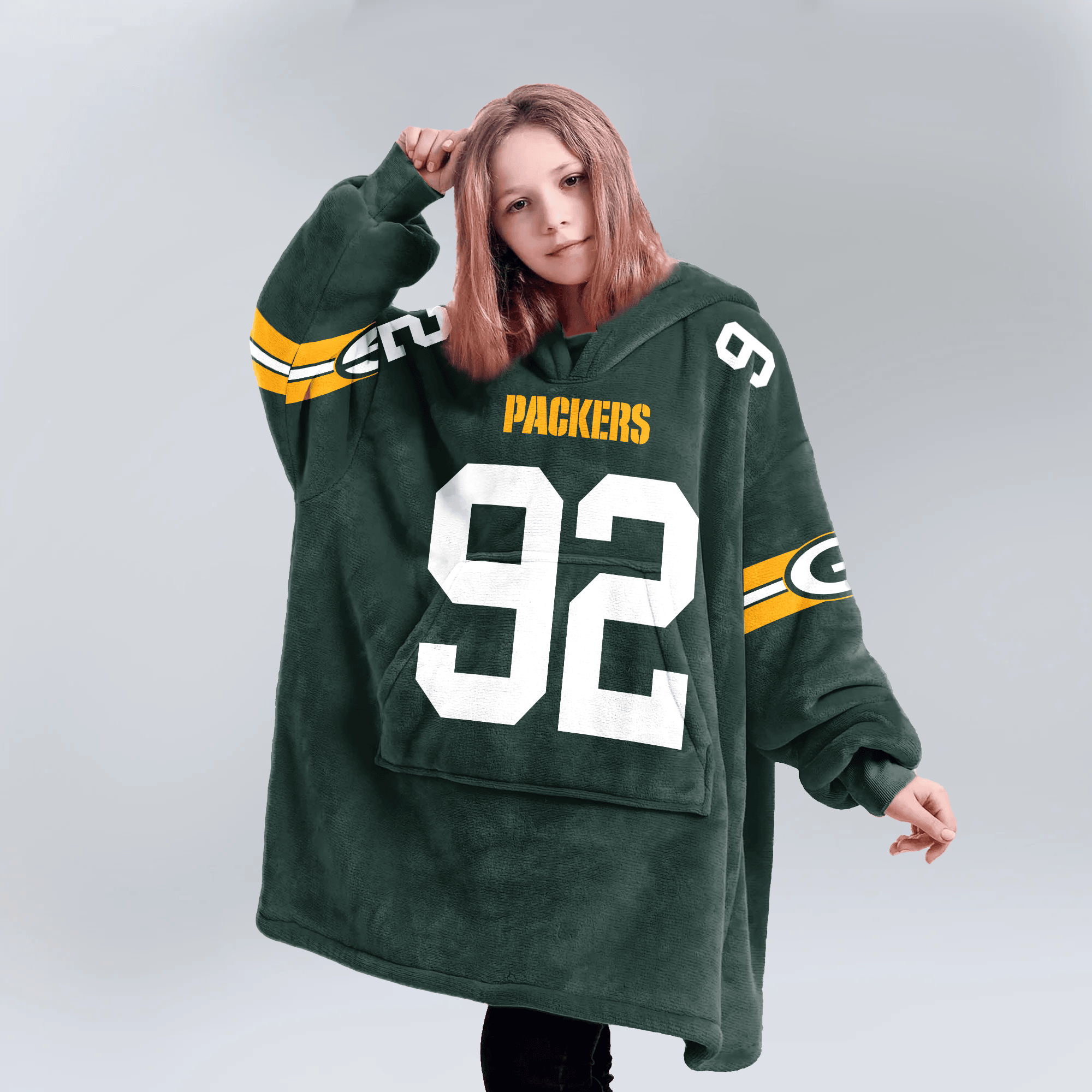 Kid 92 Green Bay Football Unisex Blanket Hoodie