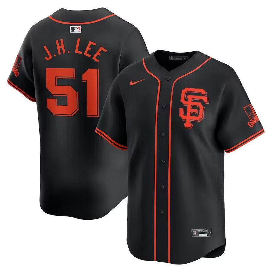 Men's San Francisco Giants #51 Jung Hoo Lee  Black Alternate Limited Player Jersey