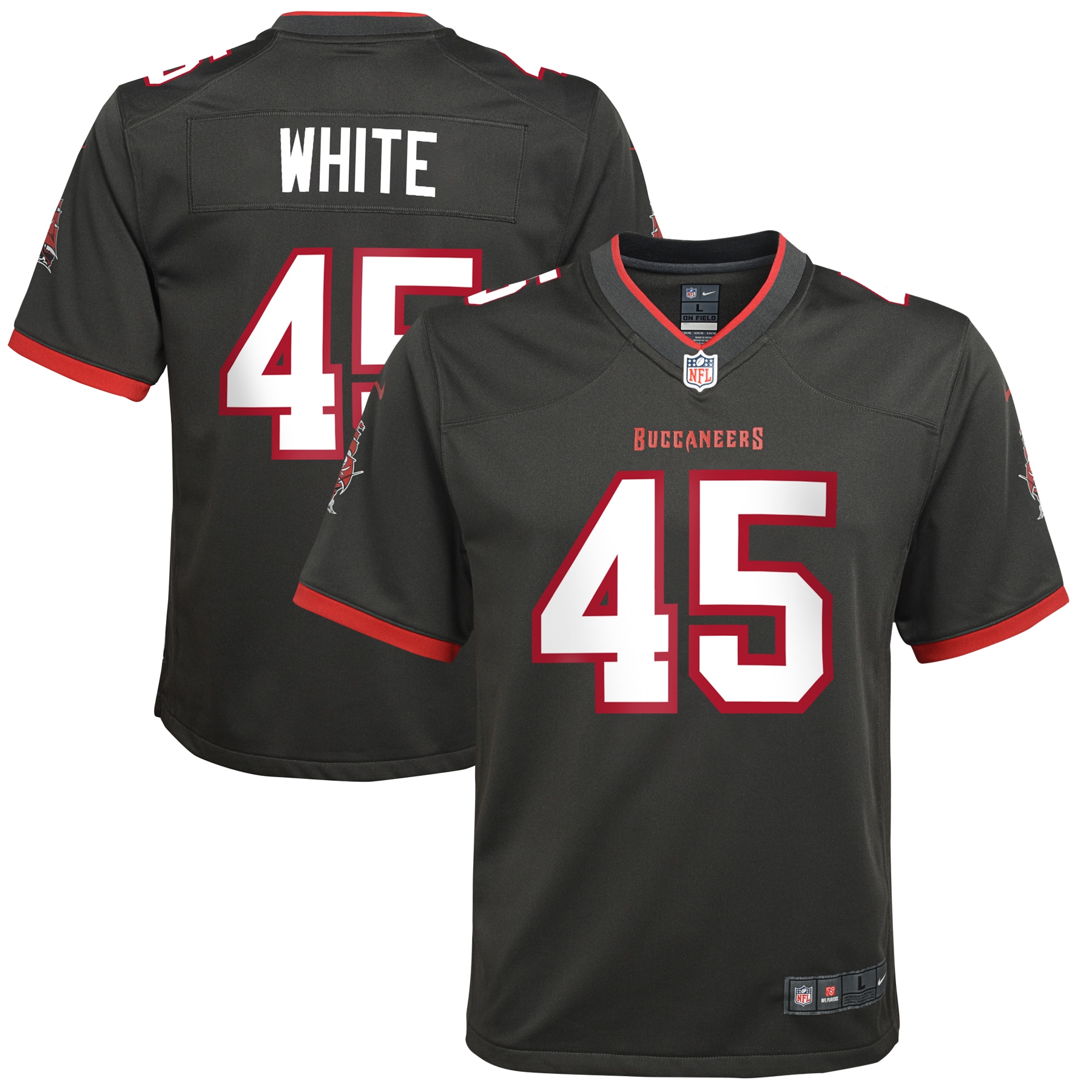 Devin White Tampa Bay Buccaneers  Youth Alternate Game Jersey - Pewter