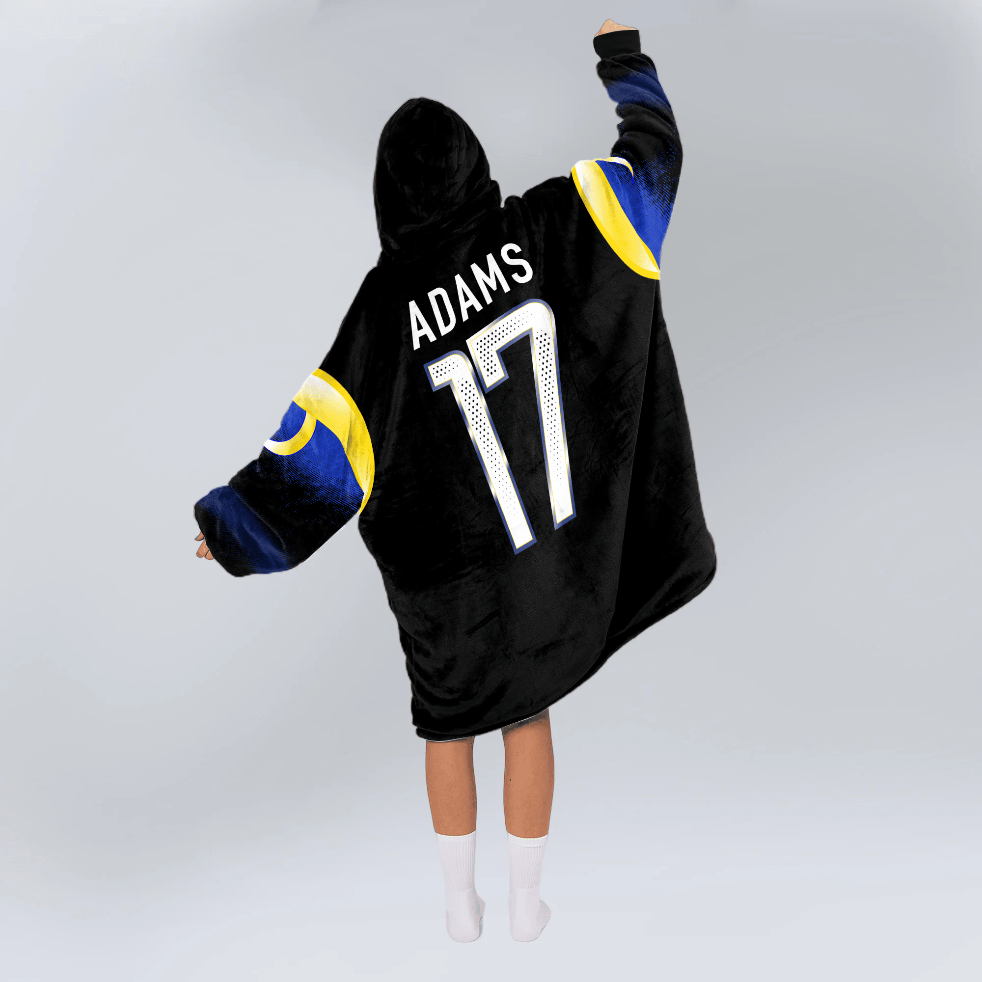 Adult D.A 17 Los Angeles R Football Unisex Blanket Hoodie