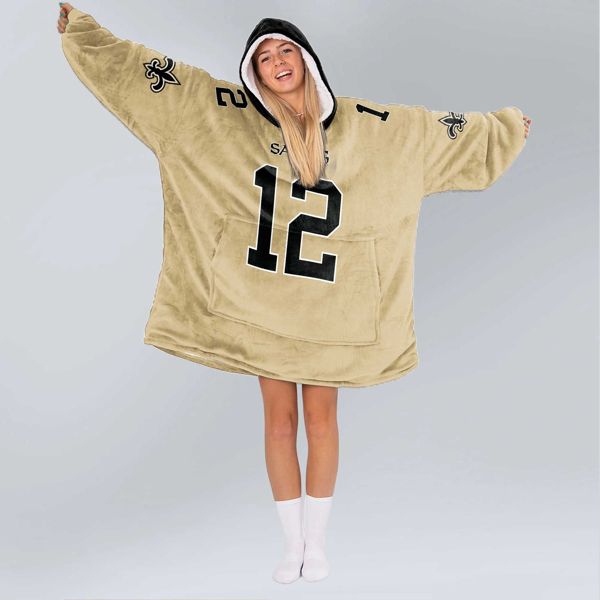 Adult C.O 12 New Orleans Football Unisex Blanket Hoodie