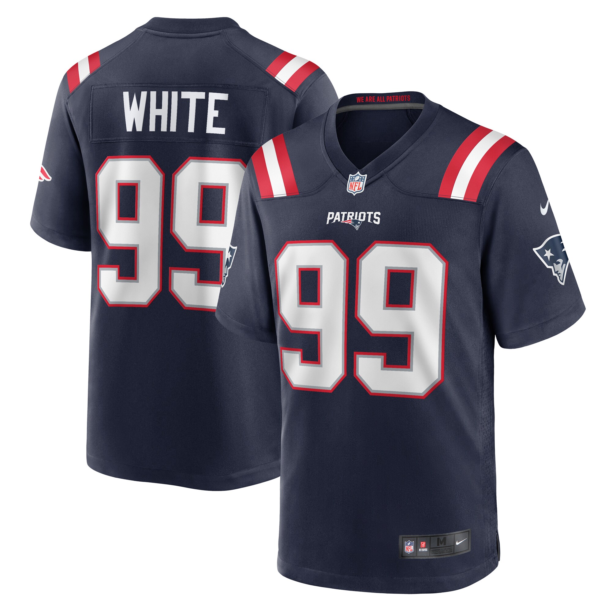 Keion White New England Patriots Alternate Team Game Jersey - Red