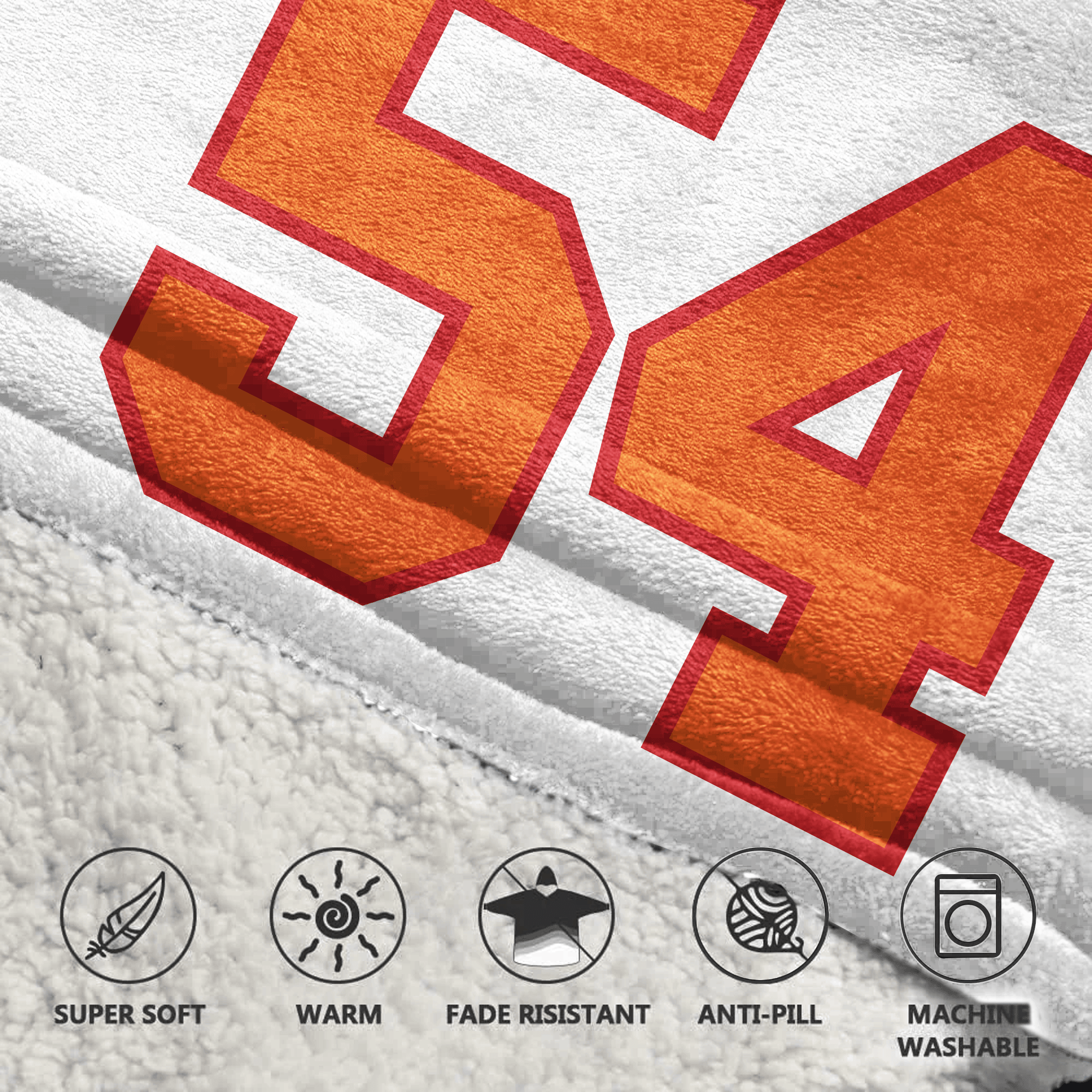 Adult L.D 54 Tampa Bay Football 50th Season Game Unisex Blanket Hoodie