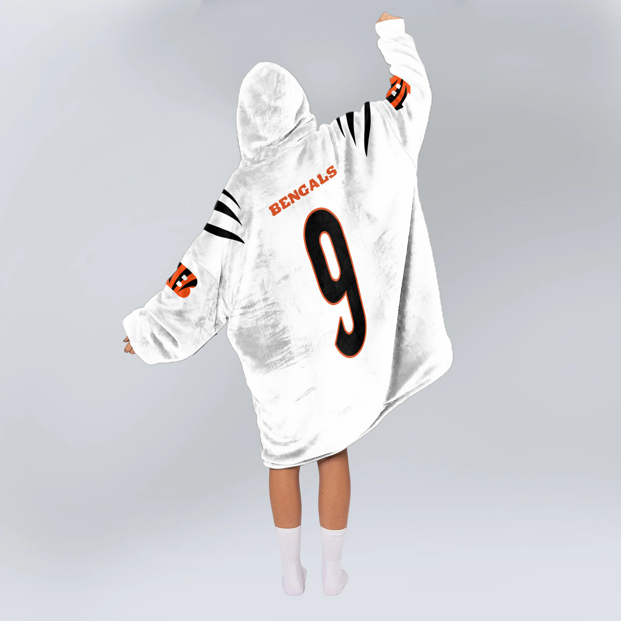 Adult 9 Cincinnati Football Unisex Blanket Hoodie
