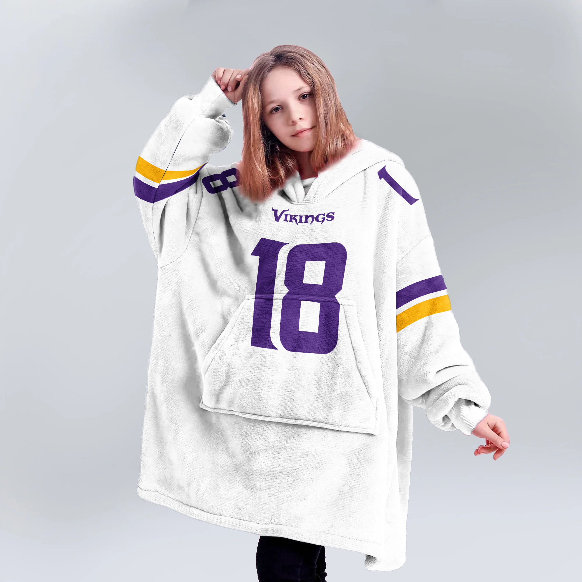 Adult 18 Minnesota Football Unisex Blanket Hoodie