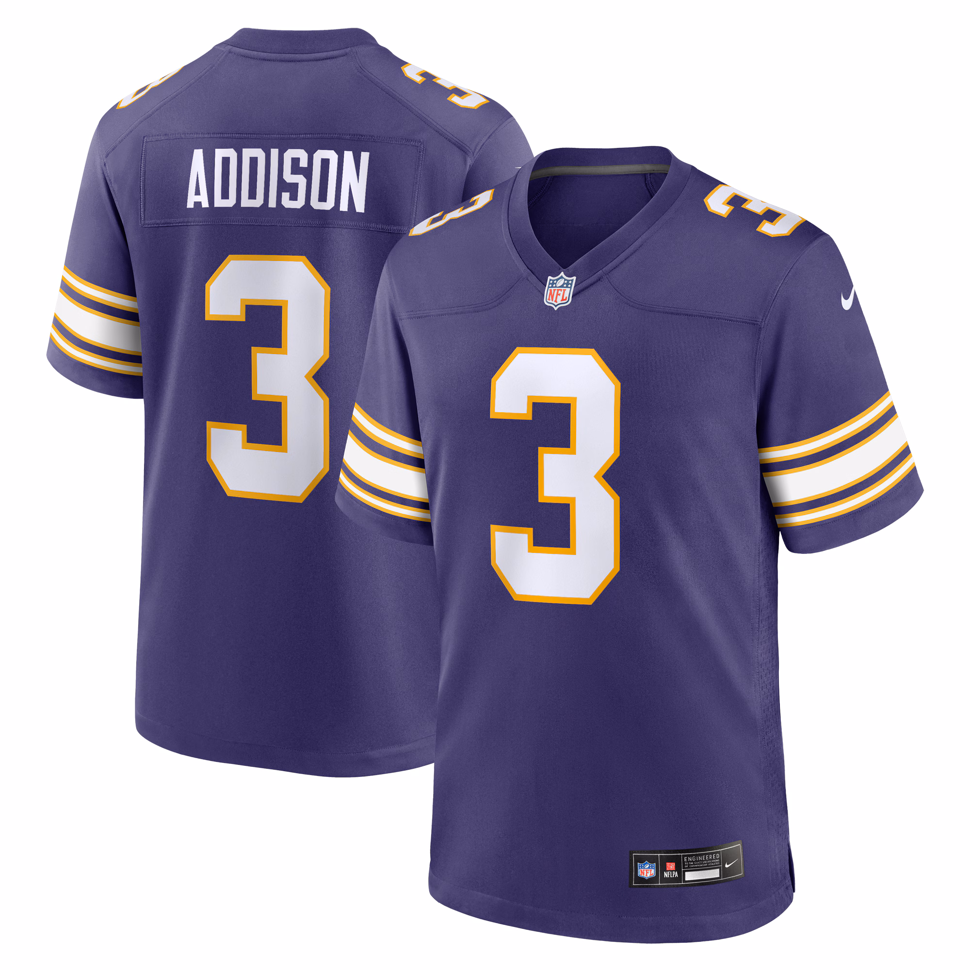 Addison Minnesota Vikings Classic Player Game Jersey - Purple