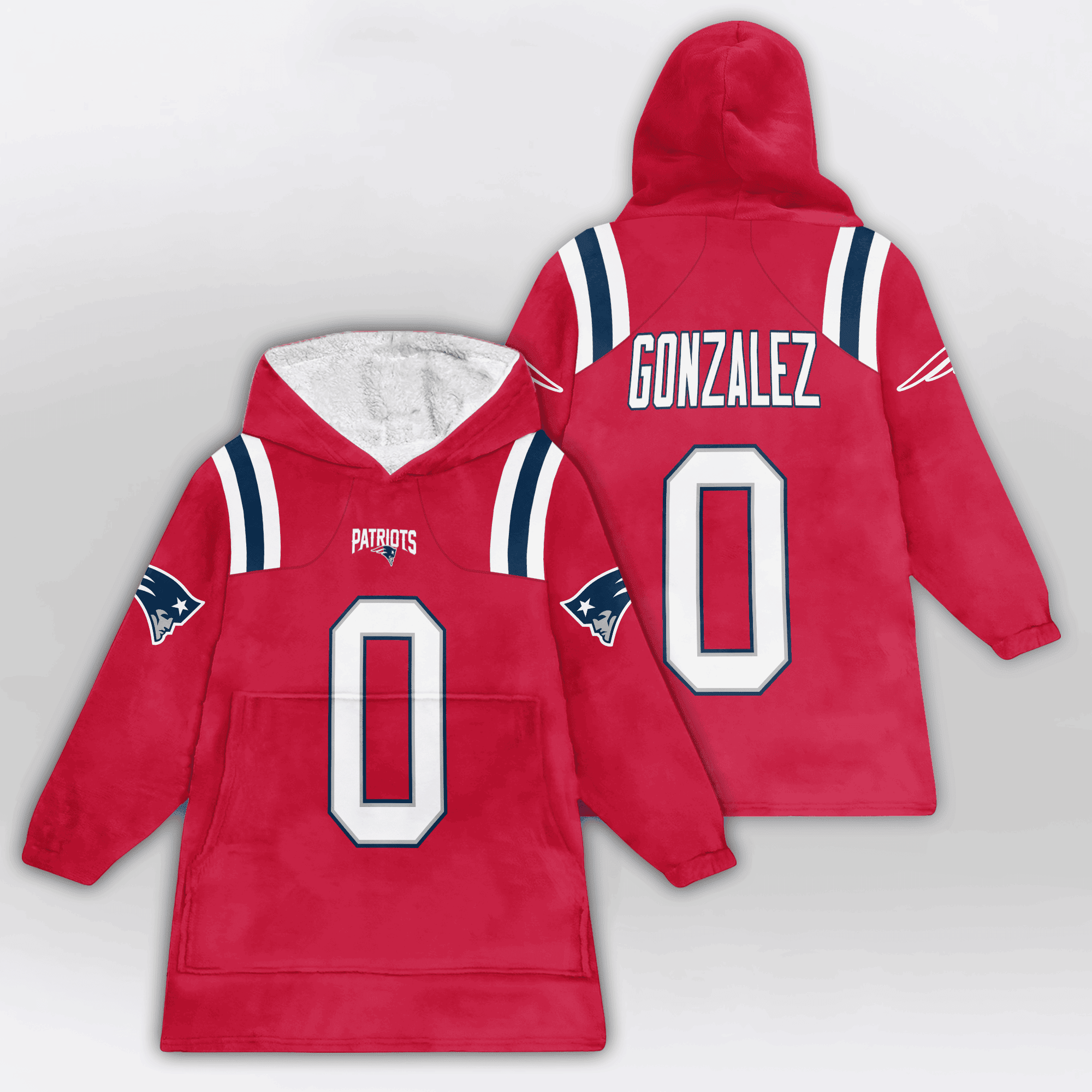 Adult 0 New England Football Unisex Blanket Hoodie