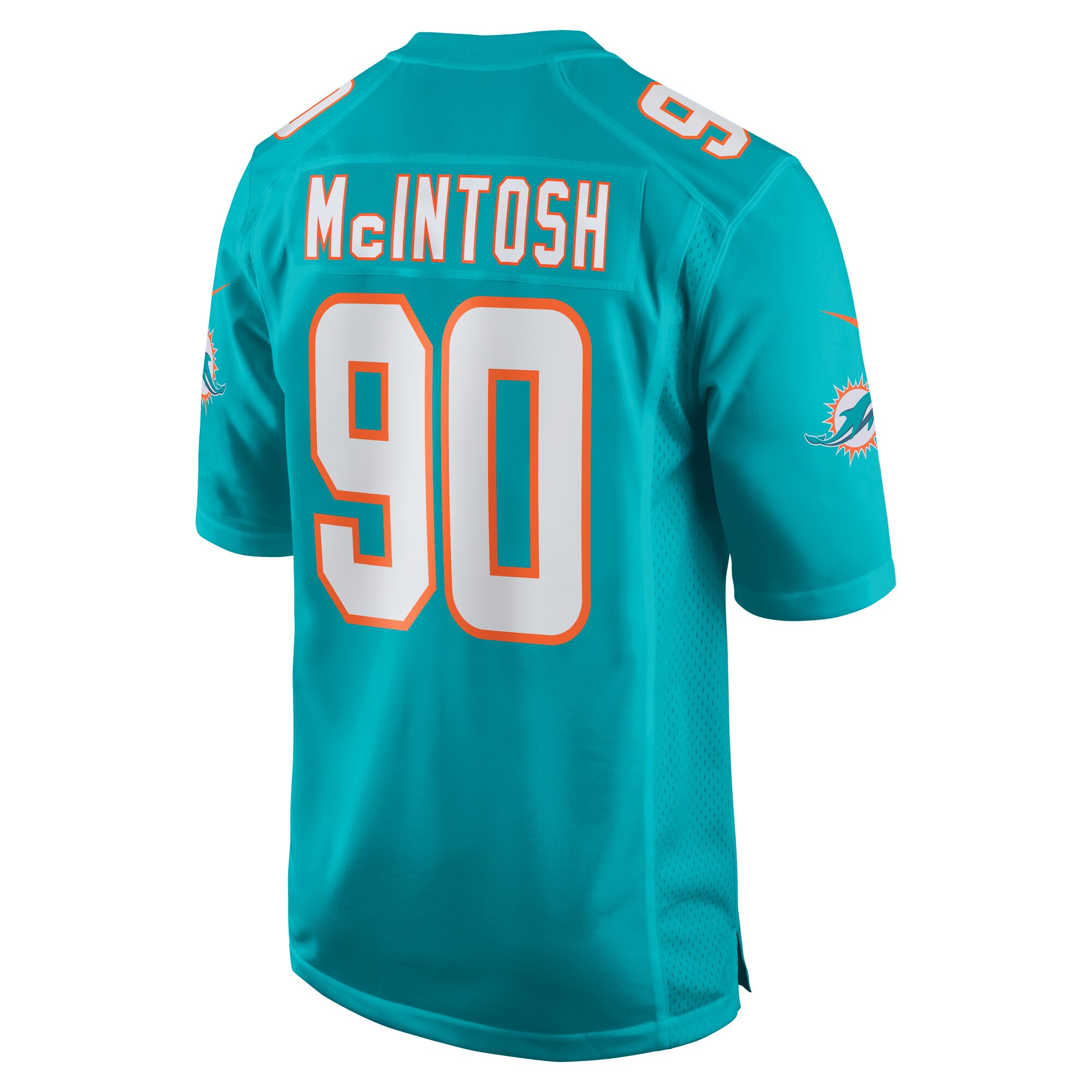 RJ McIntosh Miami Dolphins  Home Game Player Jersey - Aqua