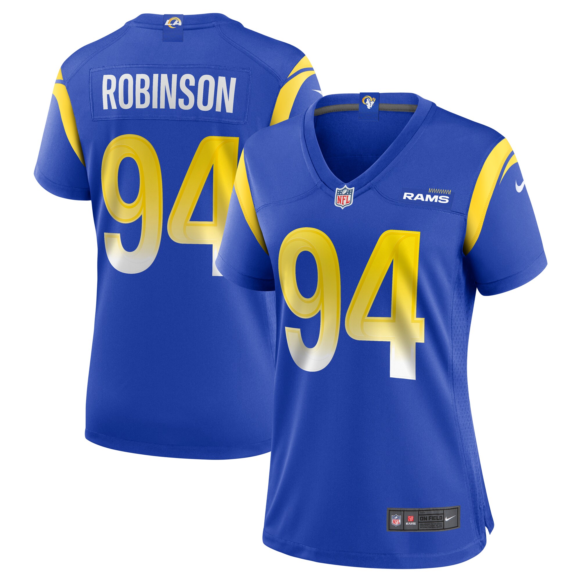 A'Shawn Robinson Los Angeles Rams  Women's Game Jersey - Royal