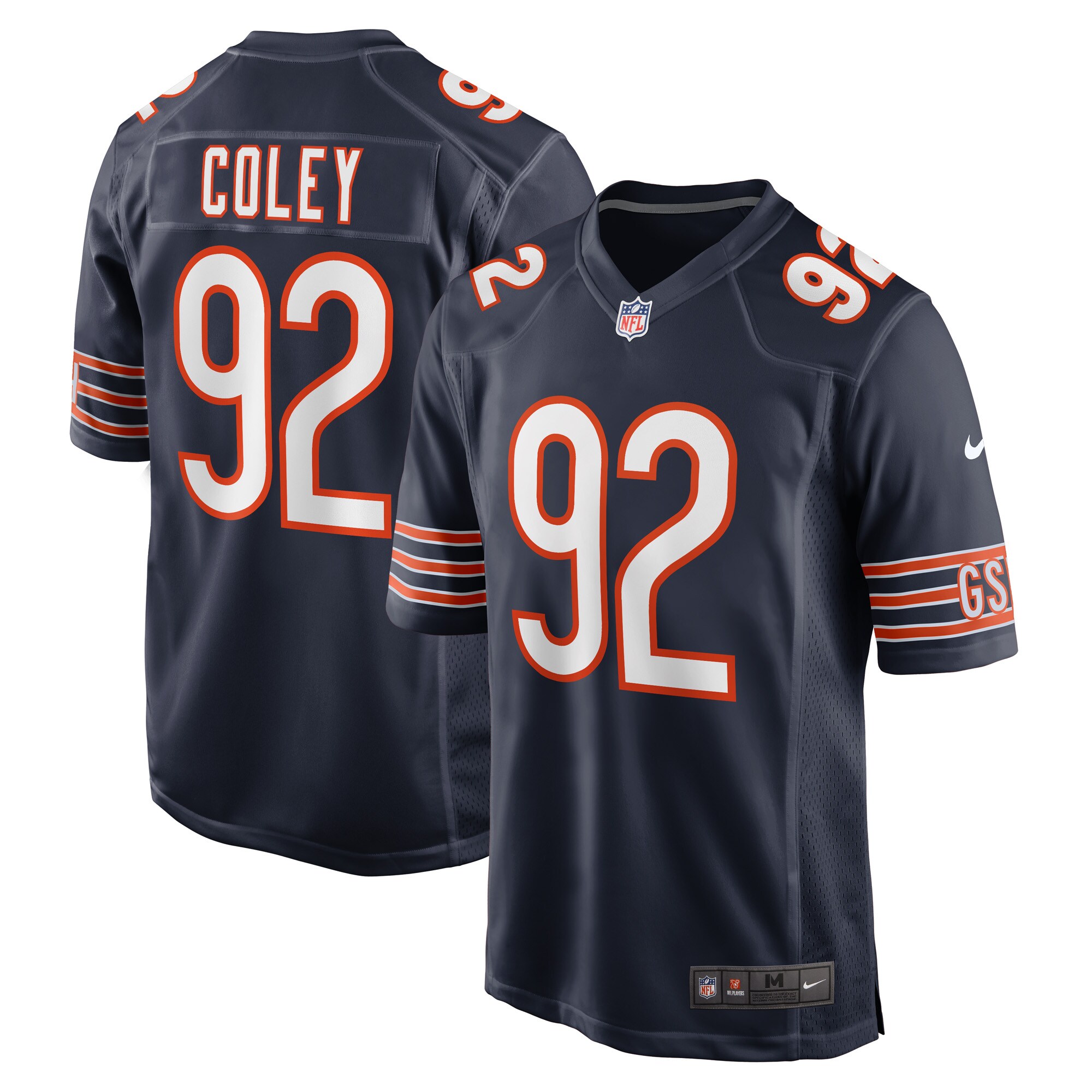 Trevon Coley Chicago Bears  Game Player Jersey - Navy