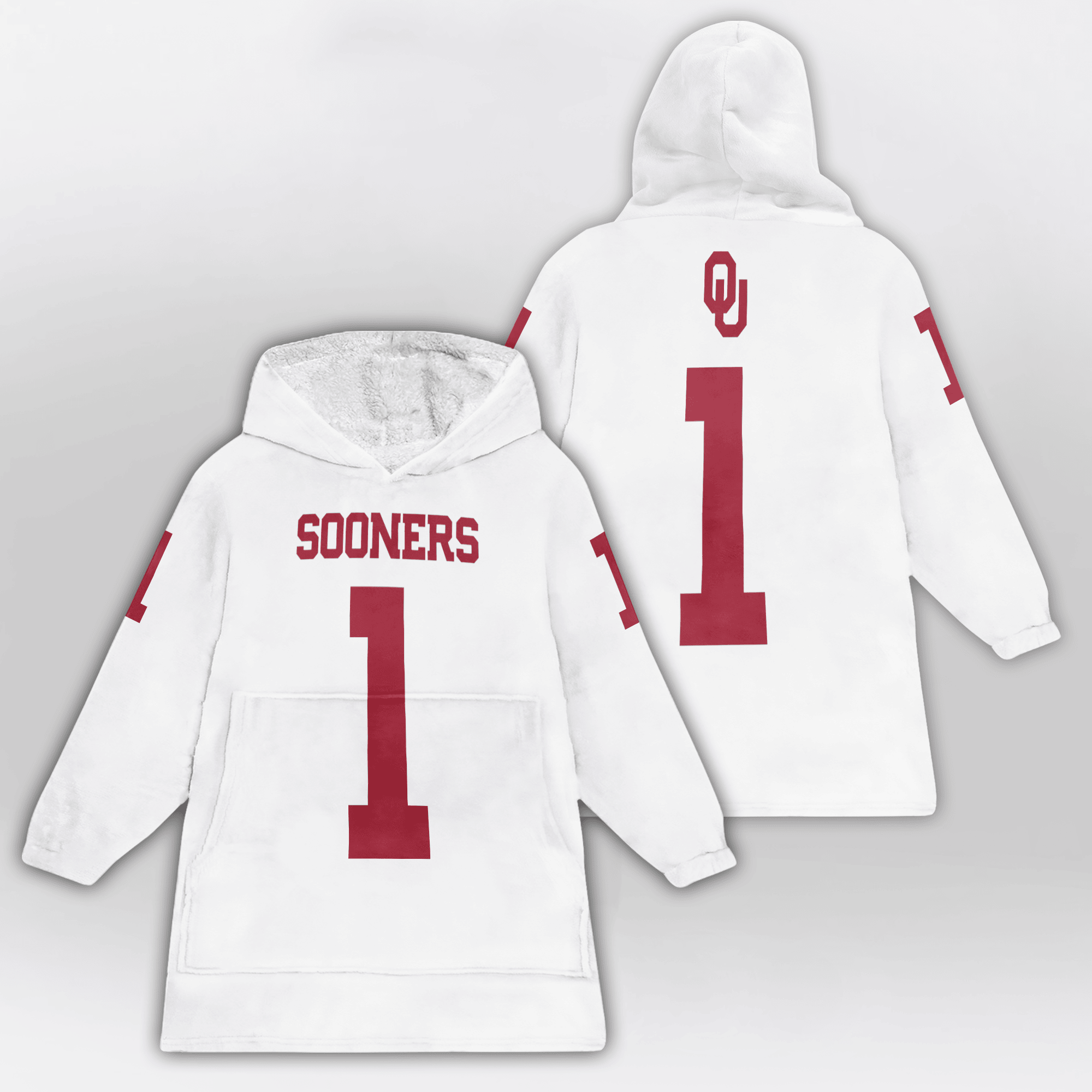Adult #1 Oklahoma Football Unisex Blanket Hoodie