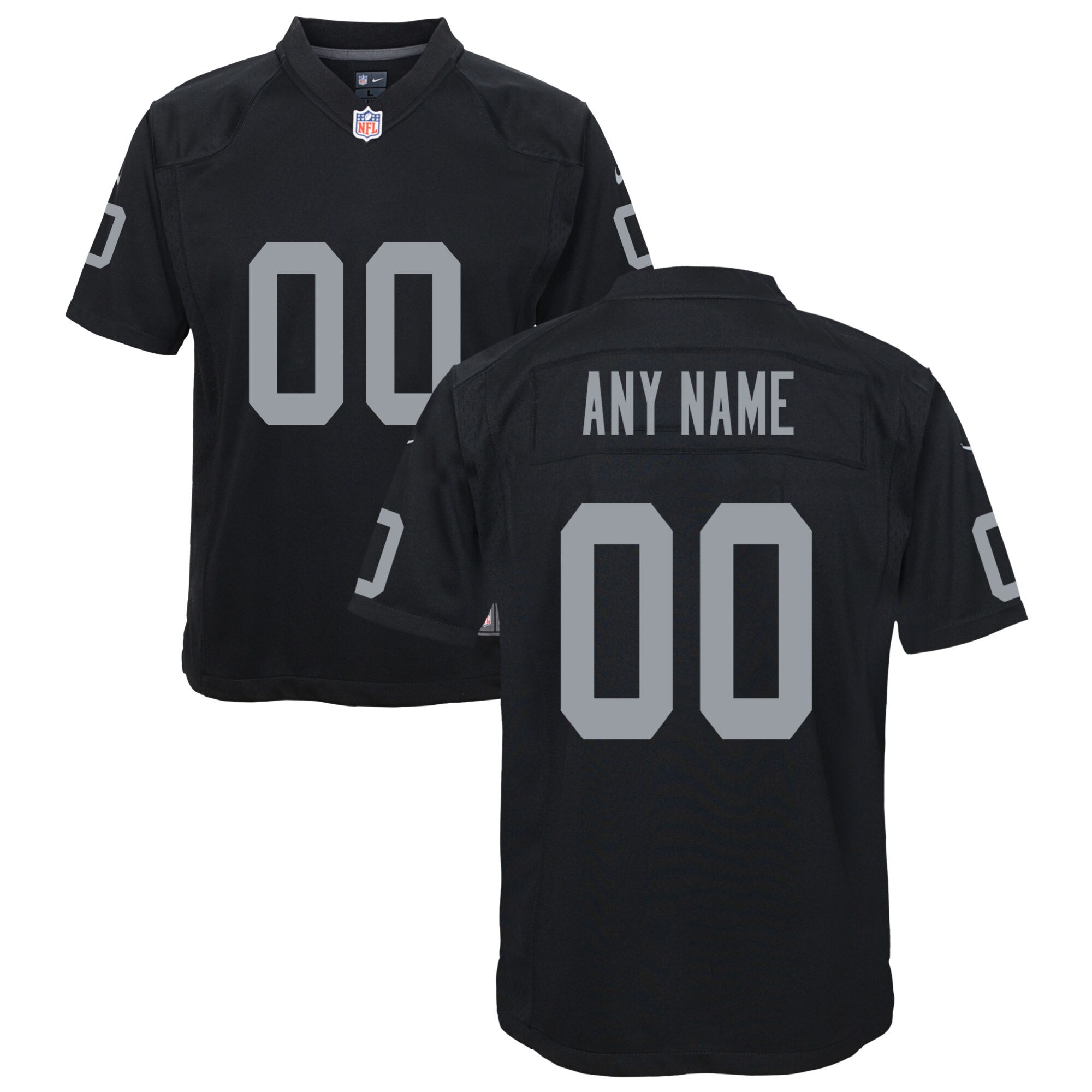 Las Vegas Raiders Youth Custom Game Jersey - Black
