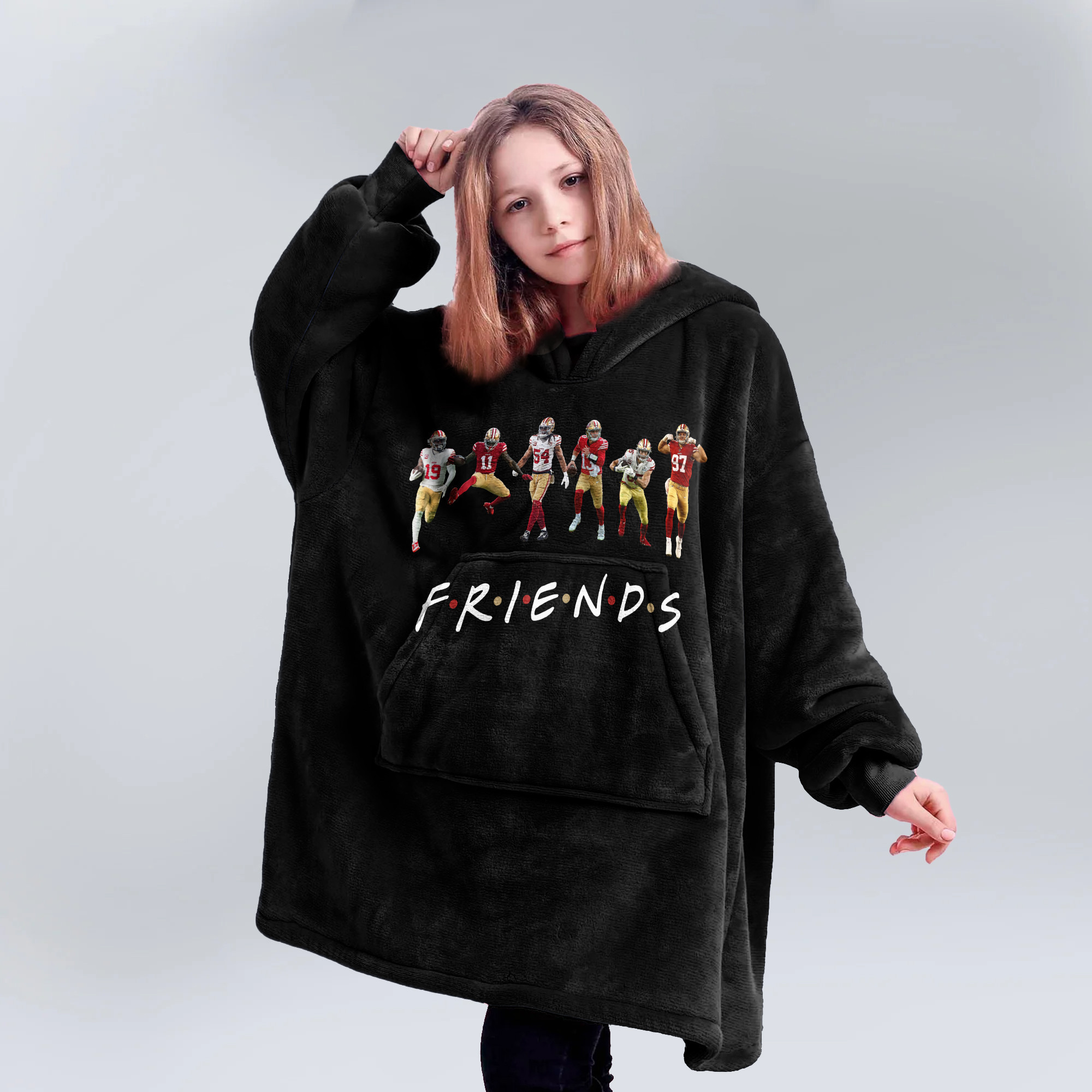 Adult Friends San Francisco 49ers Football Unisex Blanket Hoodie