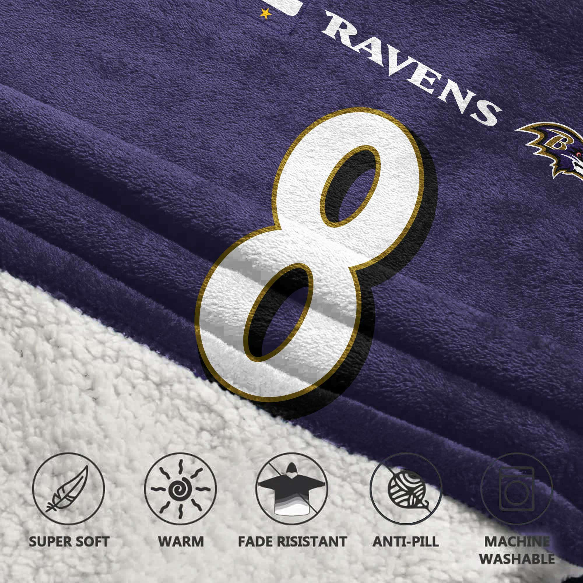 Kid 8 Baltimore Football Unisex Blanket Hoodie