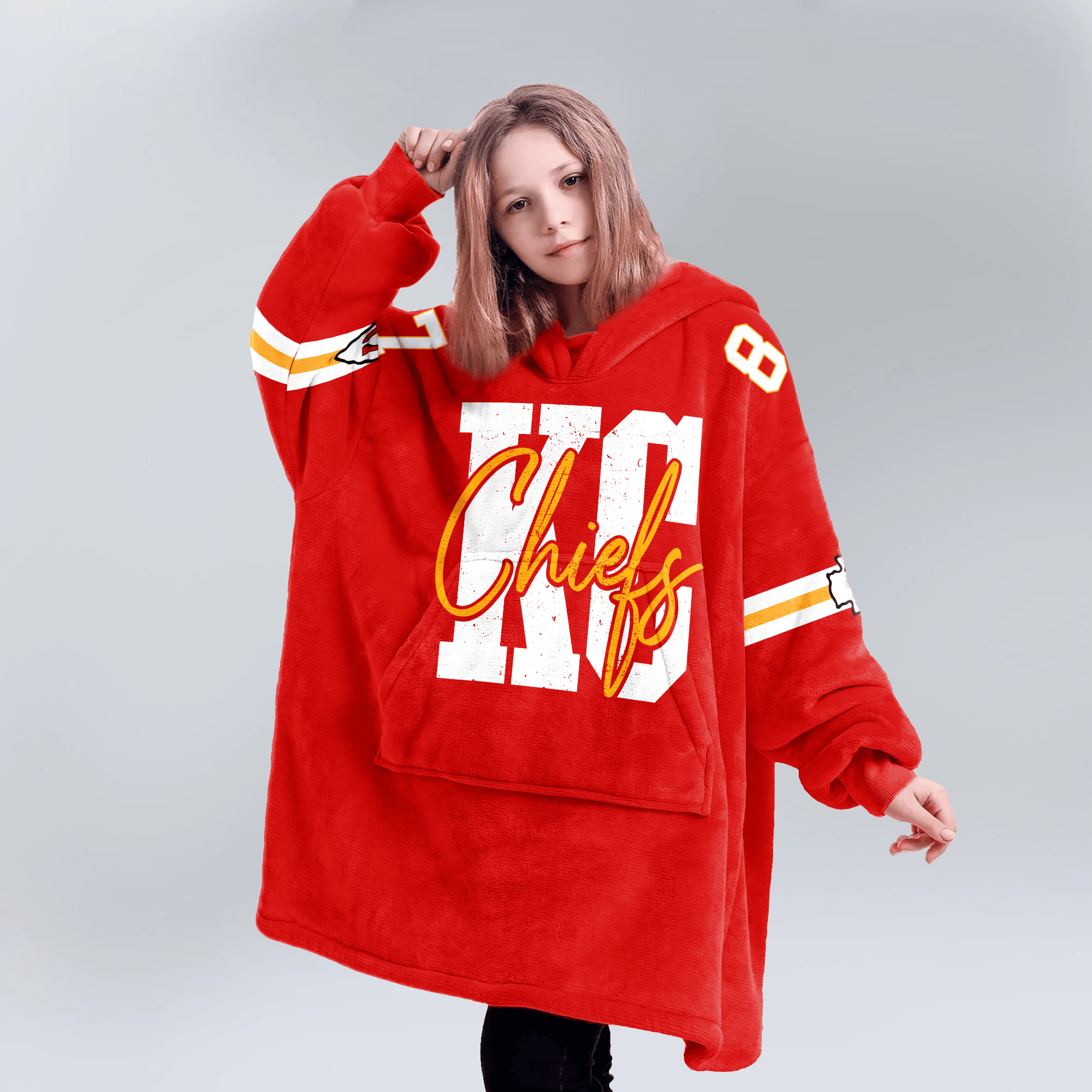 Kansas City Football Unisex Blanket Hoodie