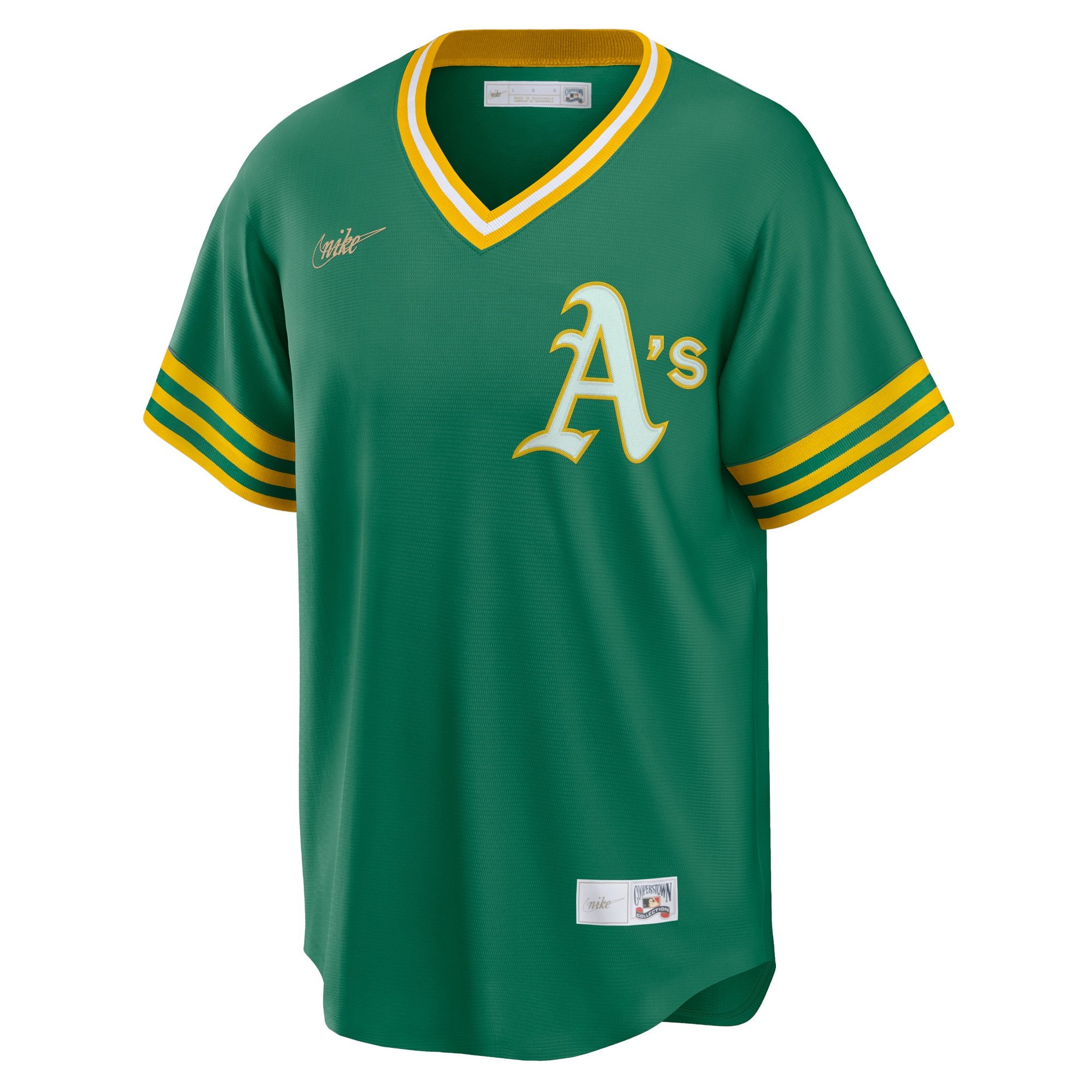 Men's Oakland Athletics Reggie Jackson  Kelly Green Road Cooperstown Collection Player Jersey