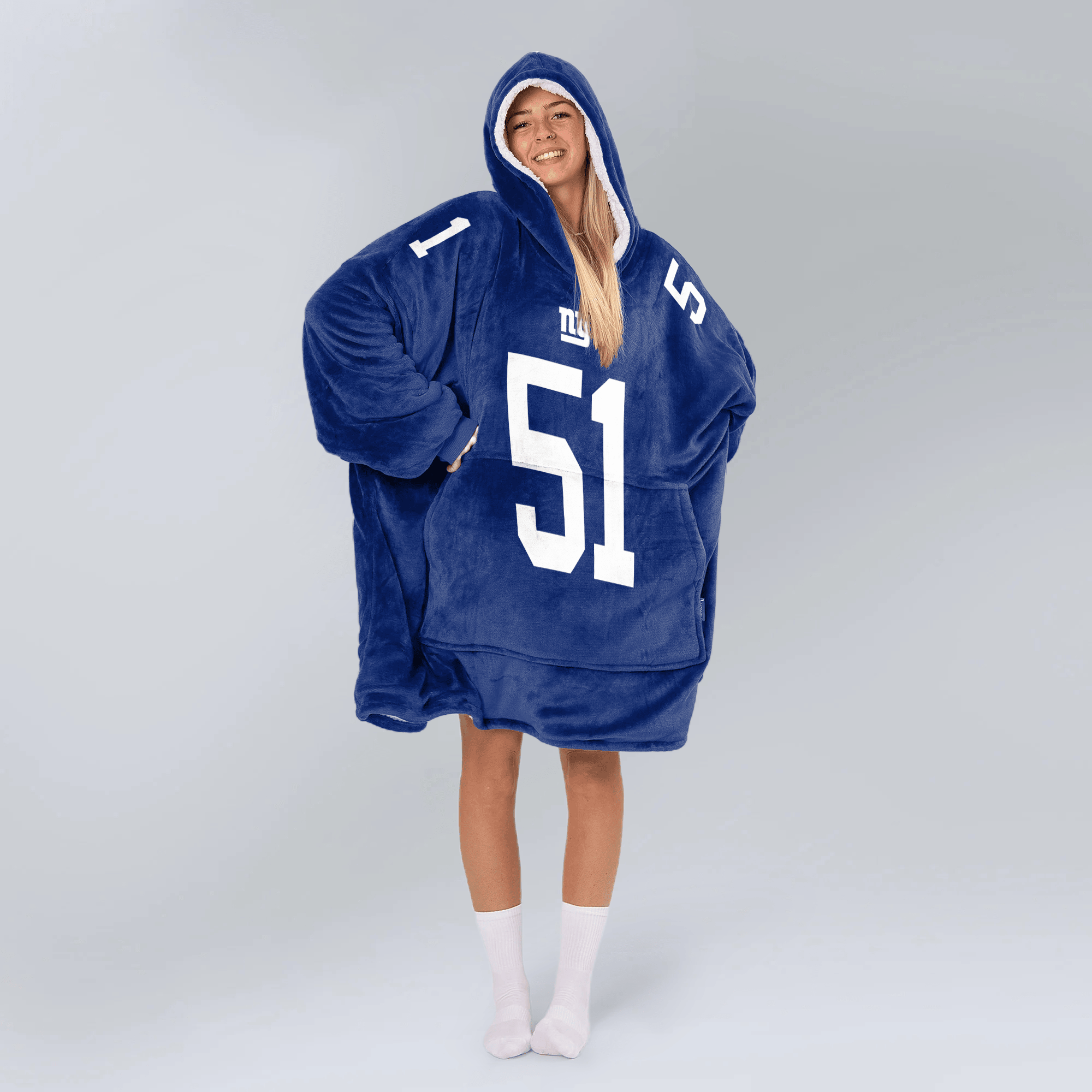 Adult A.C 51 New York G Football Unisex Blanket Hoodie