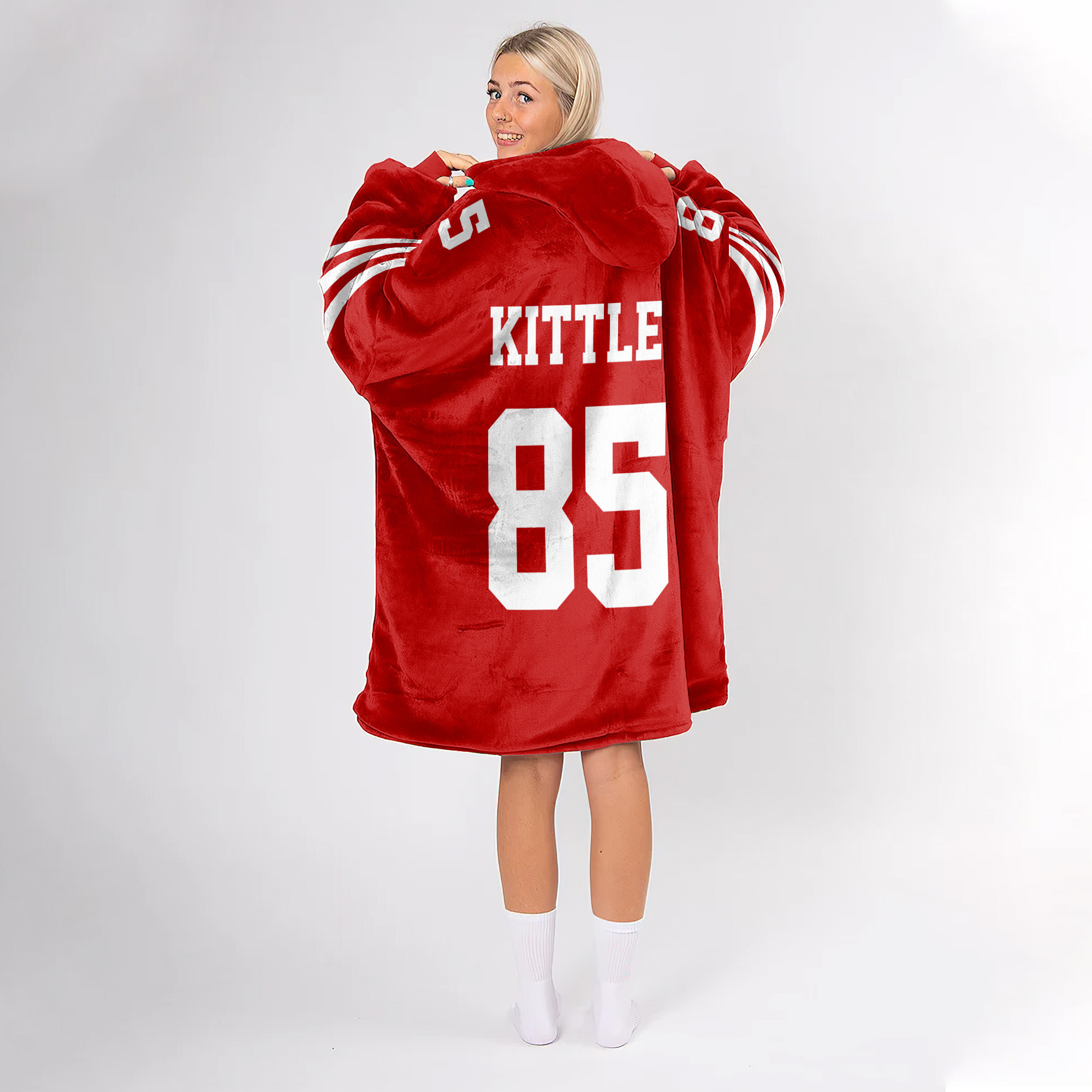 Adult They Not Like Us 85 San Francisco 49ers Football Unisex Blanket Hoodie