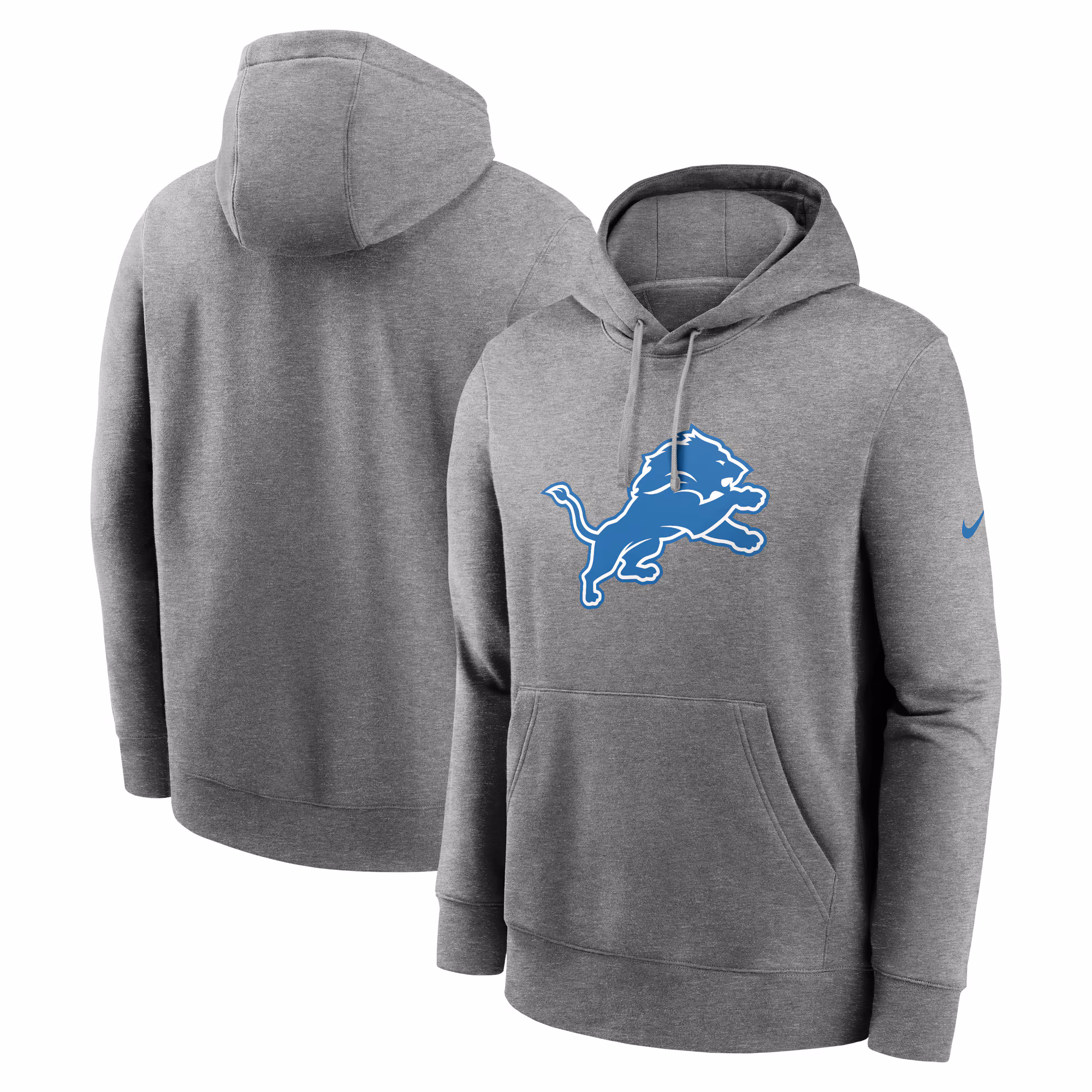 Detroit Lions Club Logo Pullover Hoodie - Heather Gray