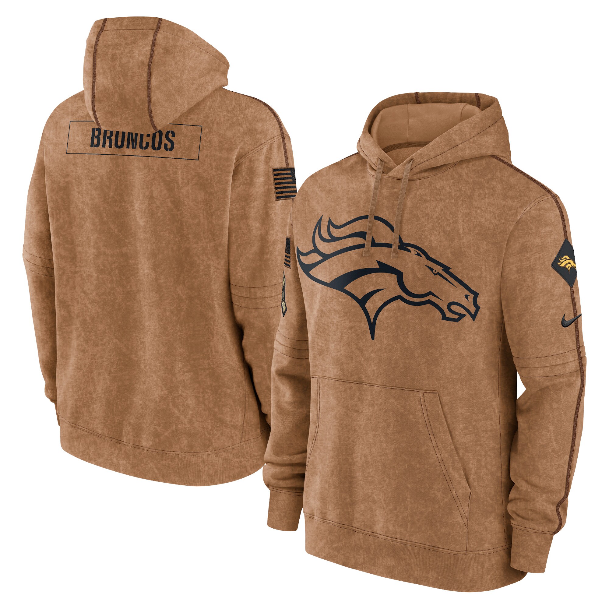 Denver Broncos  2023 Salute To Service Club Pullover Hoodie - Brown