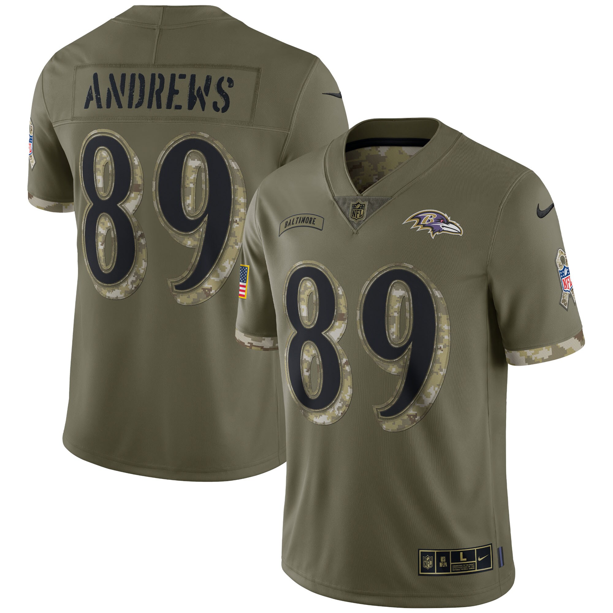 Mark Andrews Baltimore Ravens  2022 Salute To Service Limited Jersey - Olive