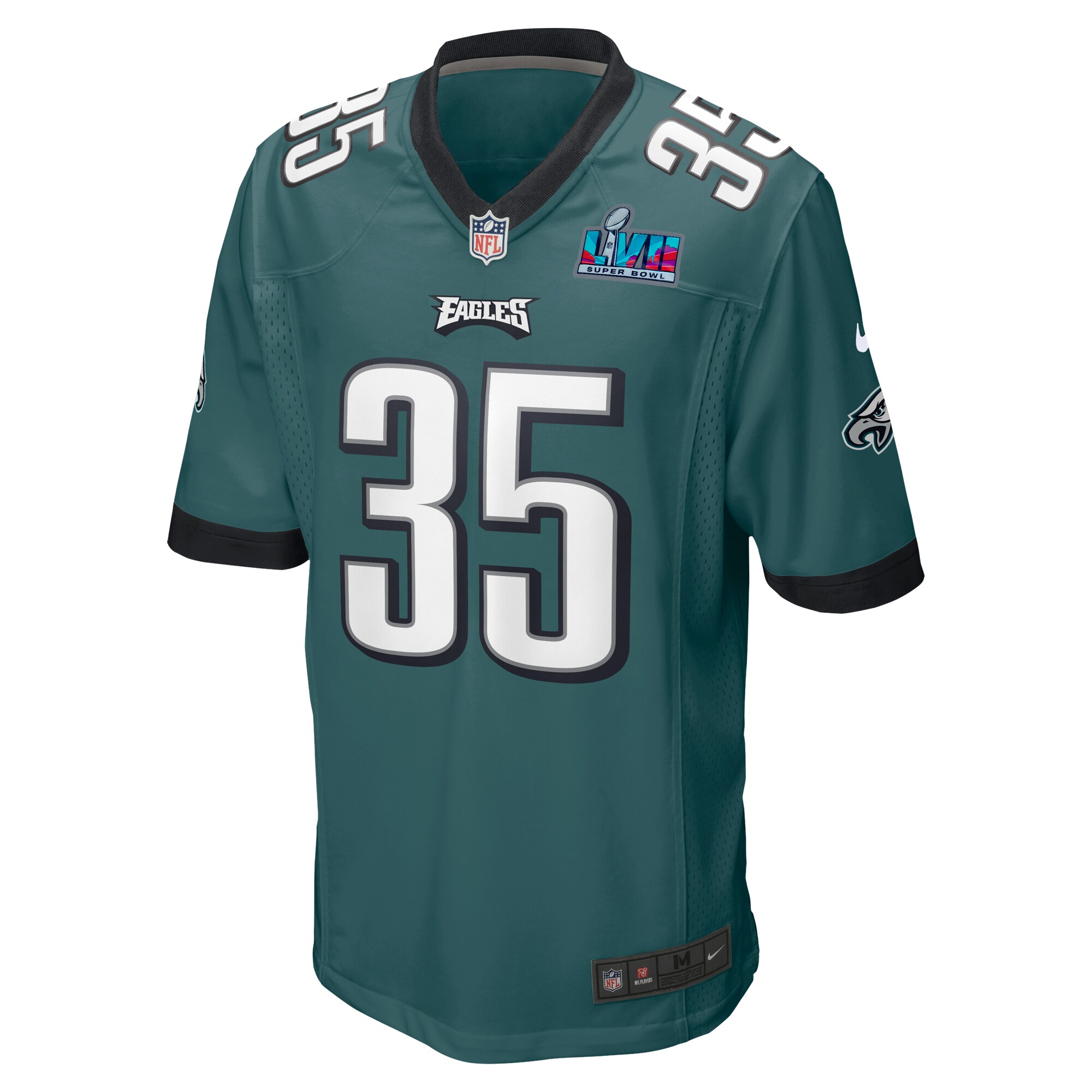 Boston Scott Philadelphia Eagles  Super Bowl LVII Patch Game Jersey - Midnight Green