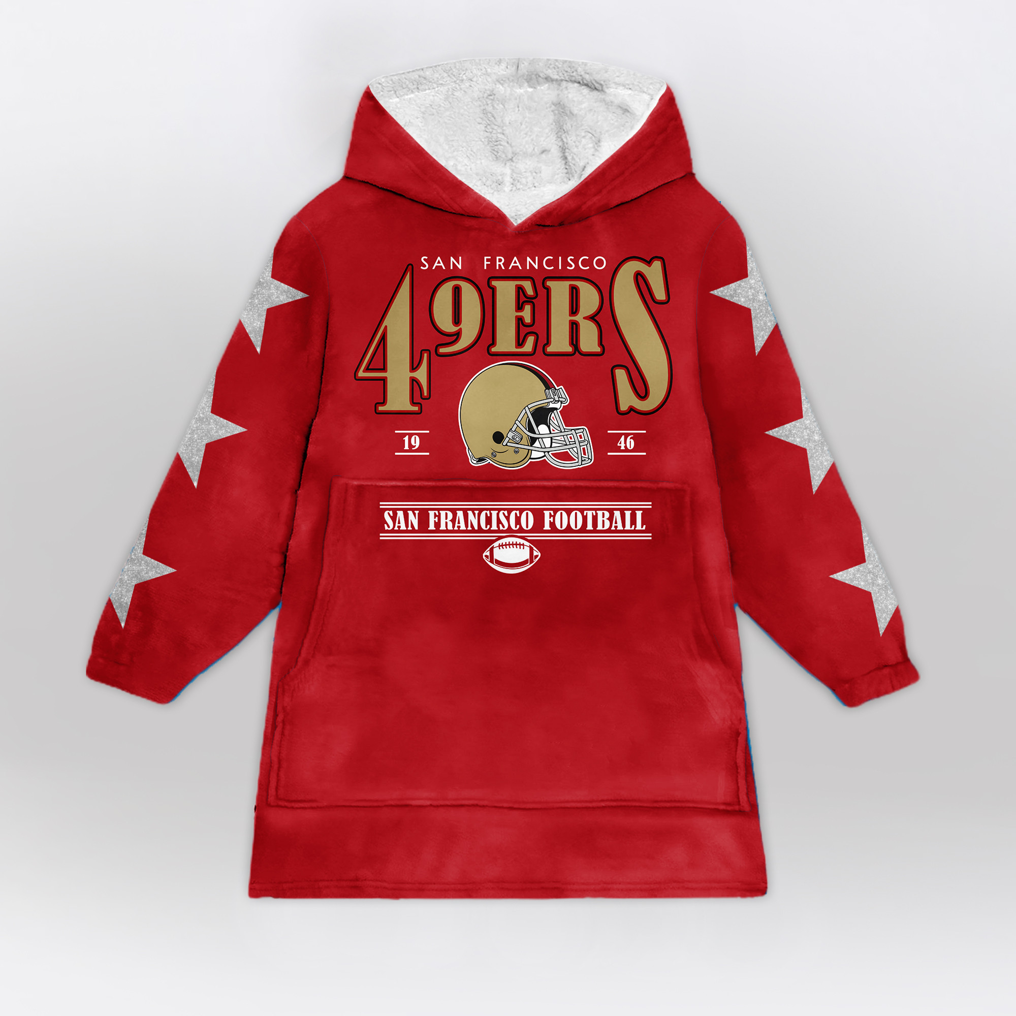 Adult Starry San Francisco 49ers Football Unisex Blanket Hoodie