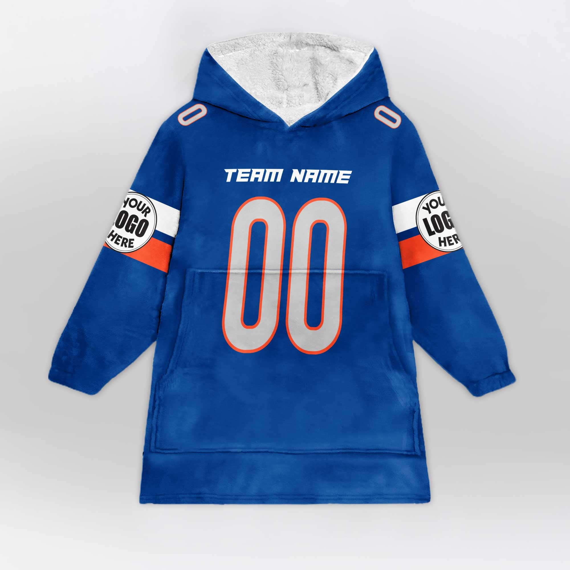 Adult Custom Blanket Hoodie Boise State Inspired Color