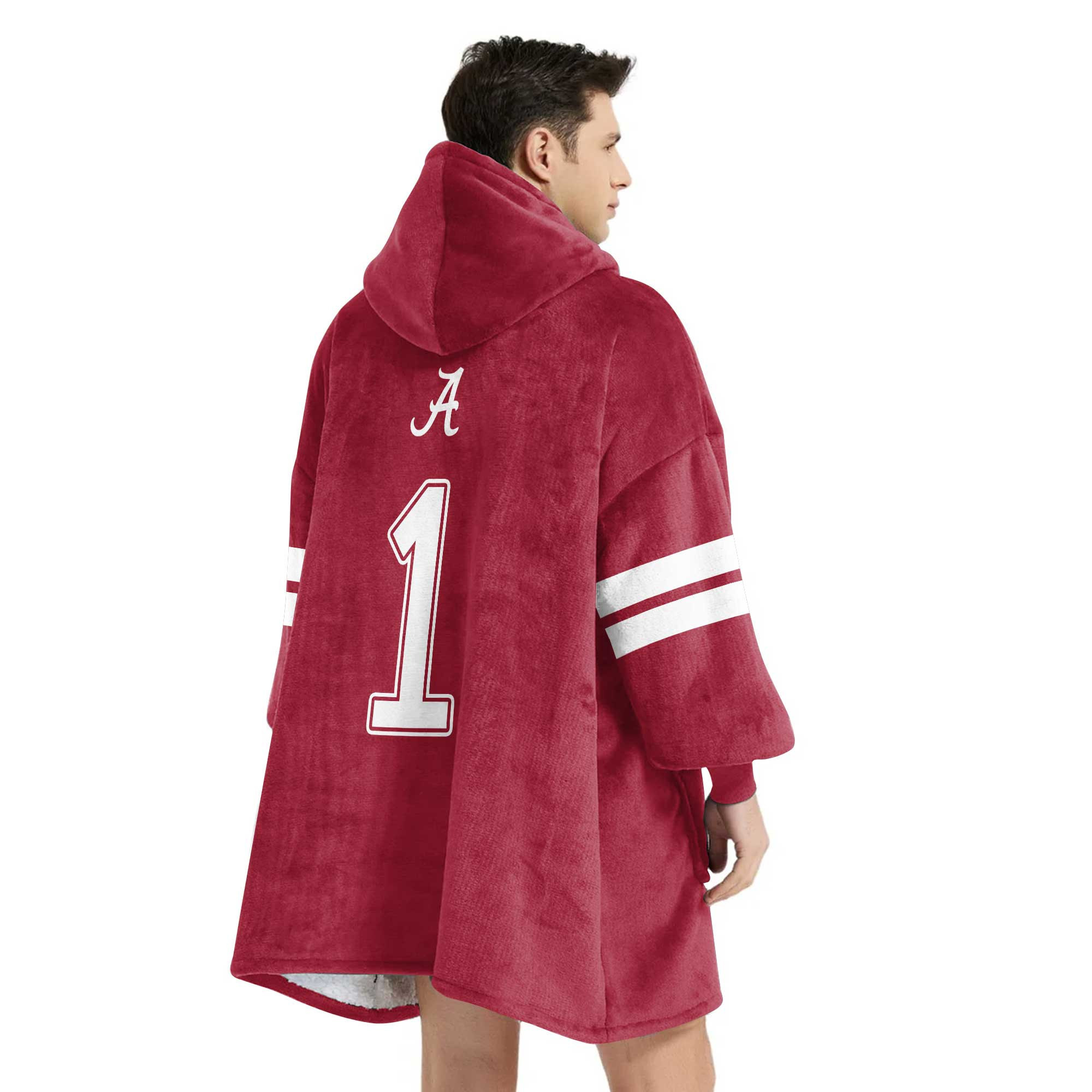 Adult #1 Alabama Football Unisex Blanket Hoodie