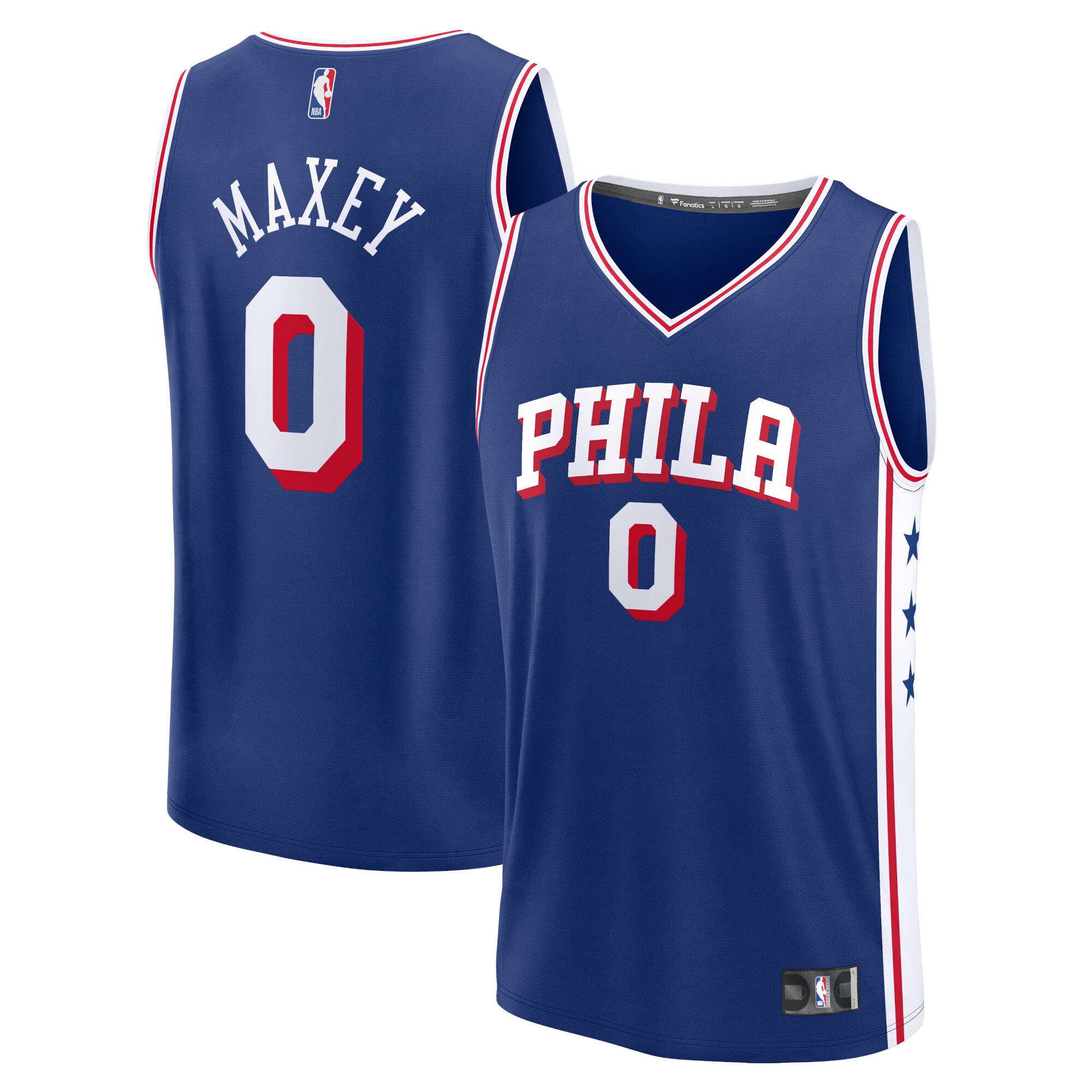 Men's Philadelphia 76ers Tyrese Maxey  Royal 2023/24 Fast Break Replica Jersey - Icon Edition