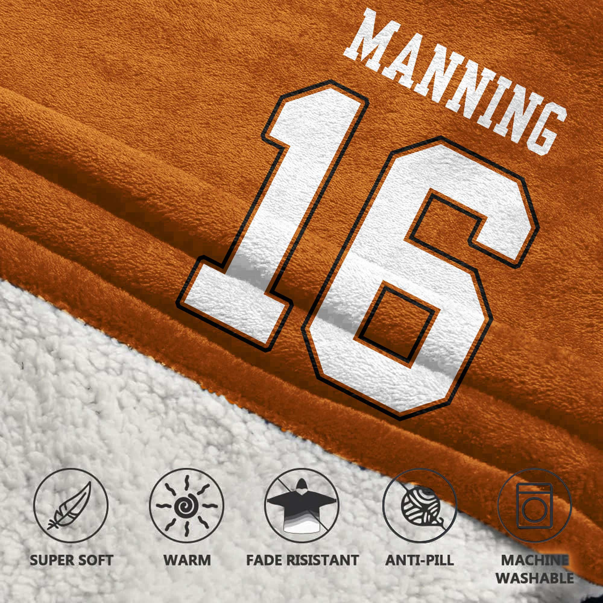 Adult 16 Texas Longhorns Football Unisex Blanket Hoodie