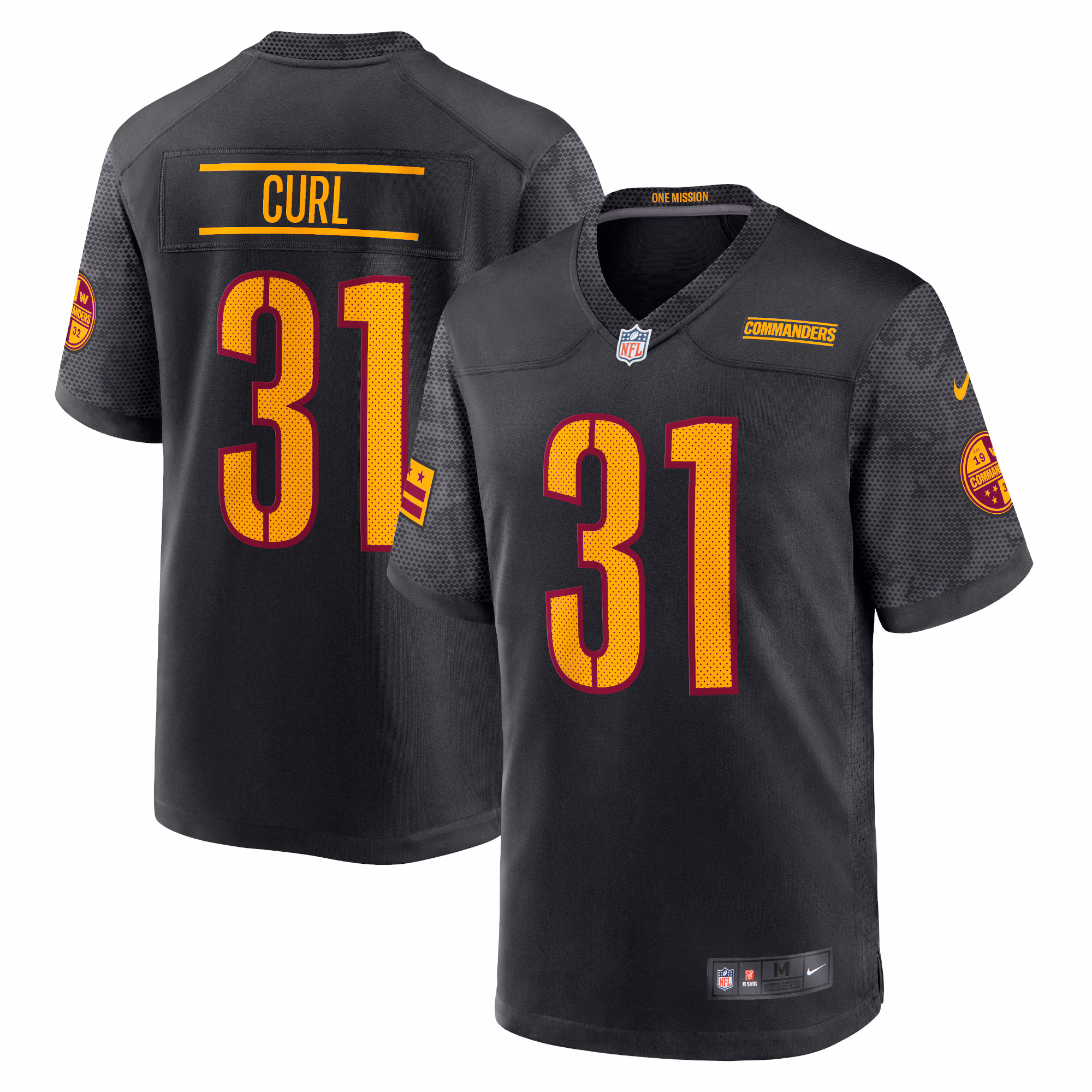Kamren Curl Washington Commanders Alternate Game Player Jersey - Black