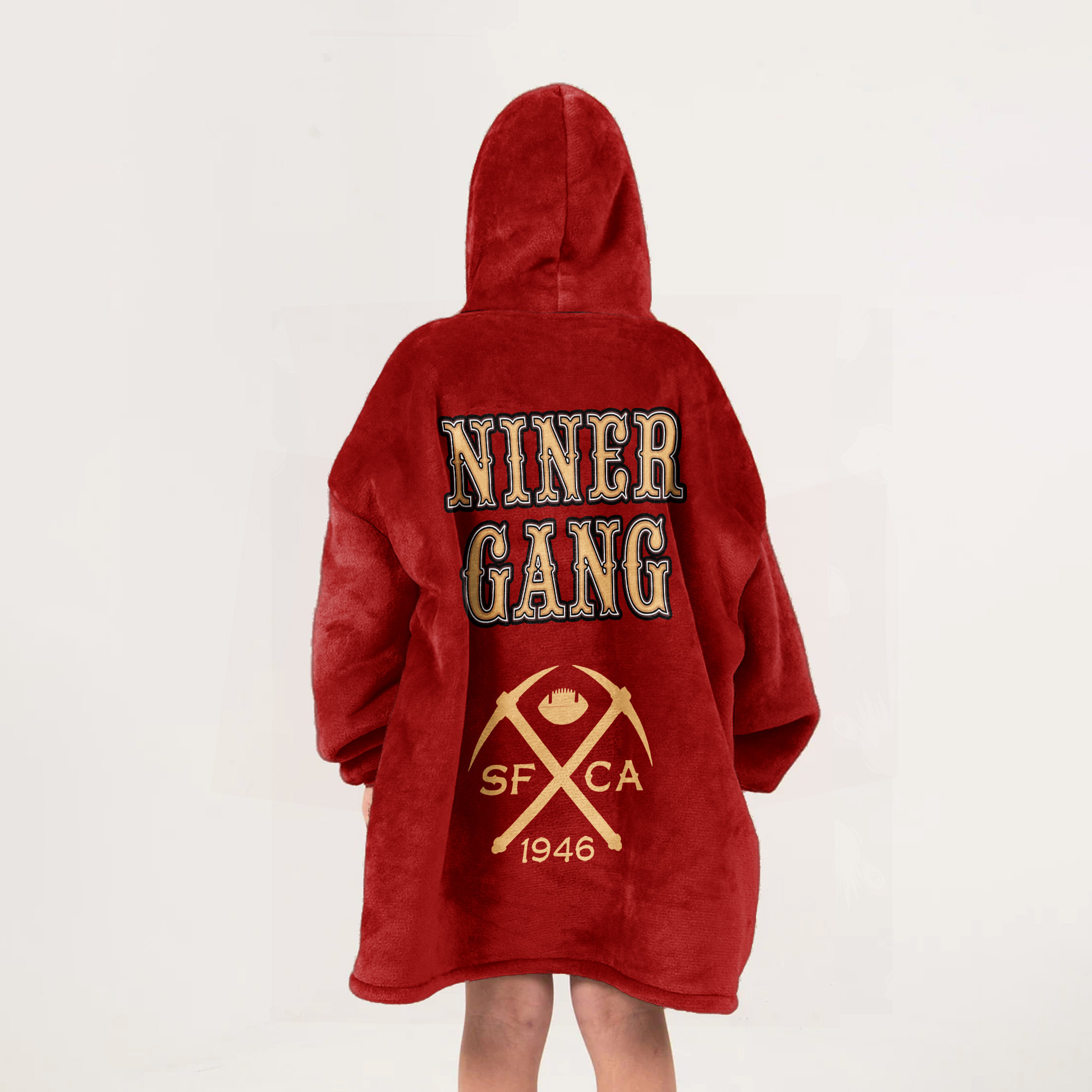 Adult San Francisco 49ers Football Unisex Blanket Hoodie