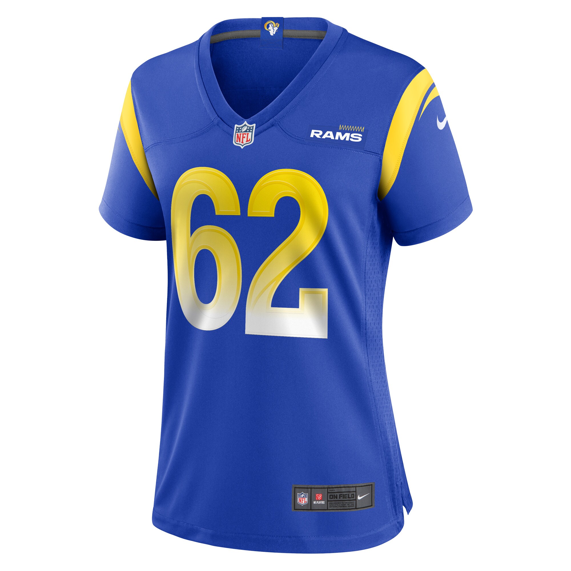 Jeremiah Kolone Los Angeles Rams  Women's Team Game Player Jersey - Royal
