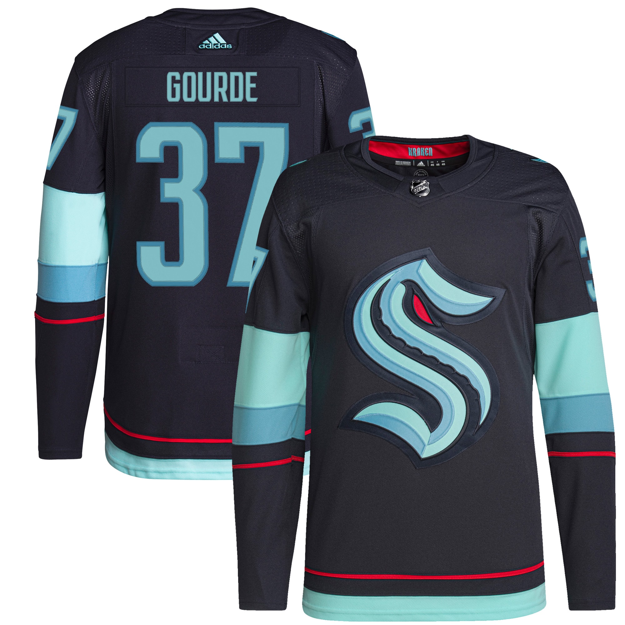 Yanni Gourde Seattle Kraken  Home Authentic Primegreen Player Jersey - Navy