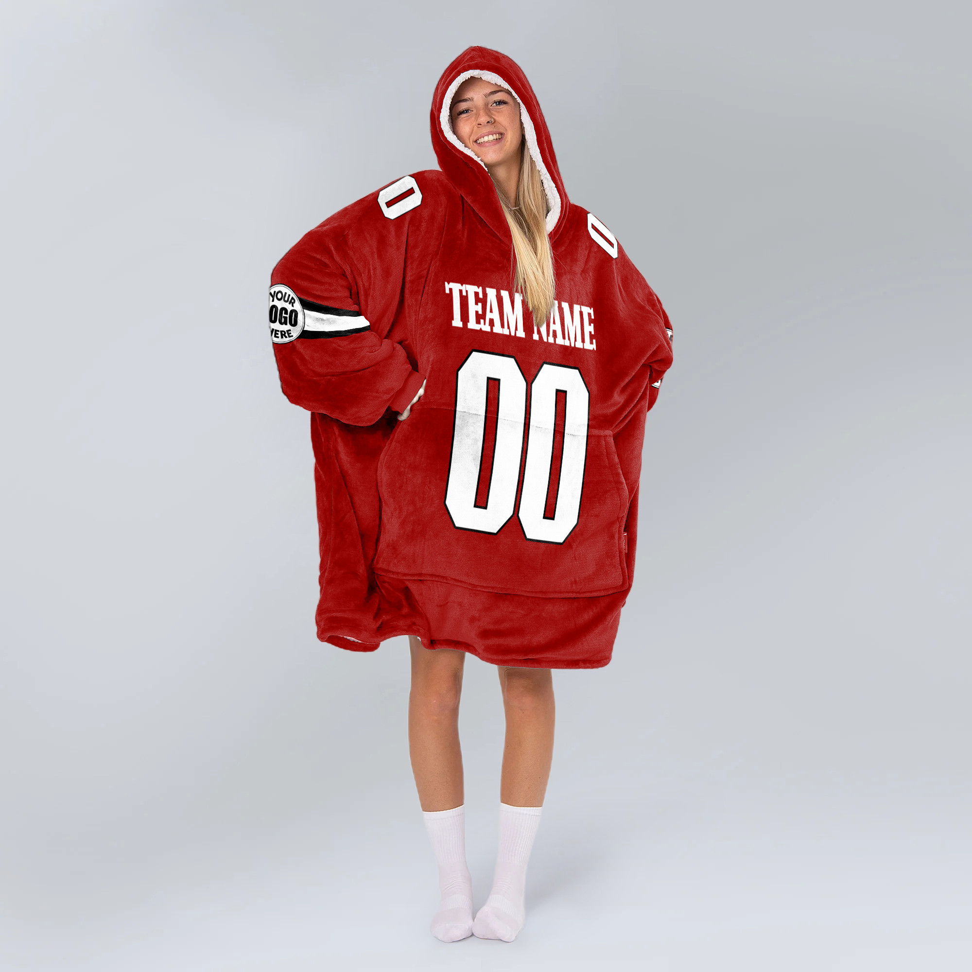 Adult Custom Blanket Hoodie Indiana Inspired Color