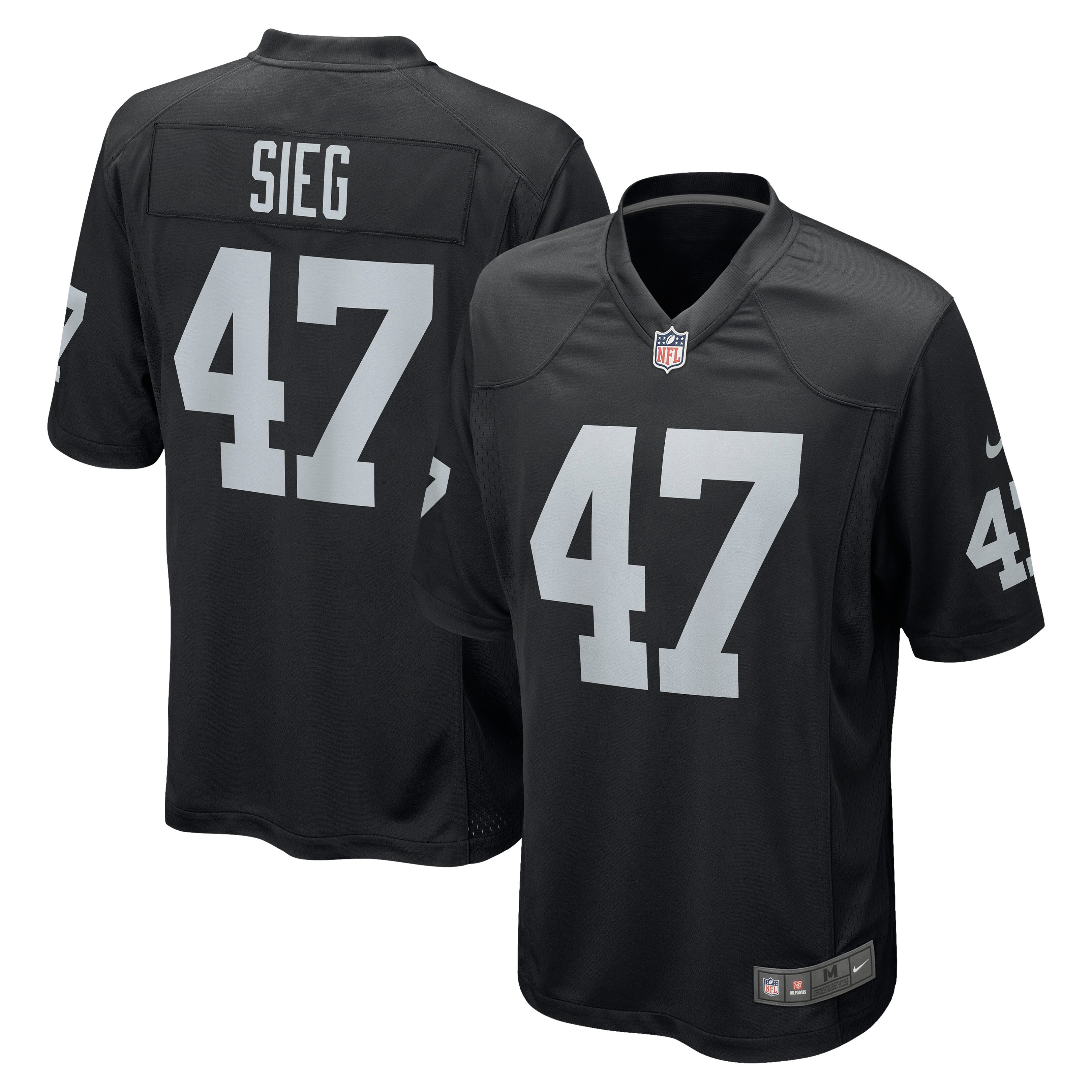 Trent Sieg Las Vegas Raiders  Game Jersey - Black