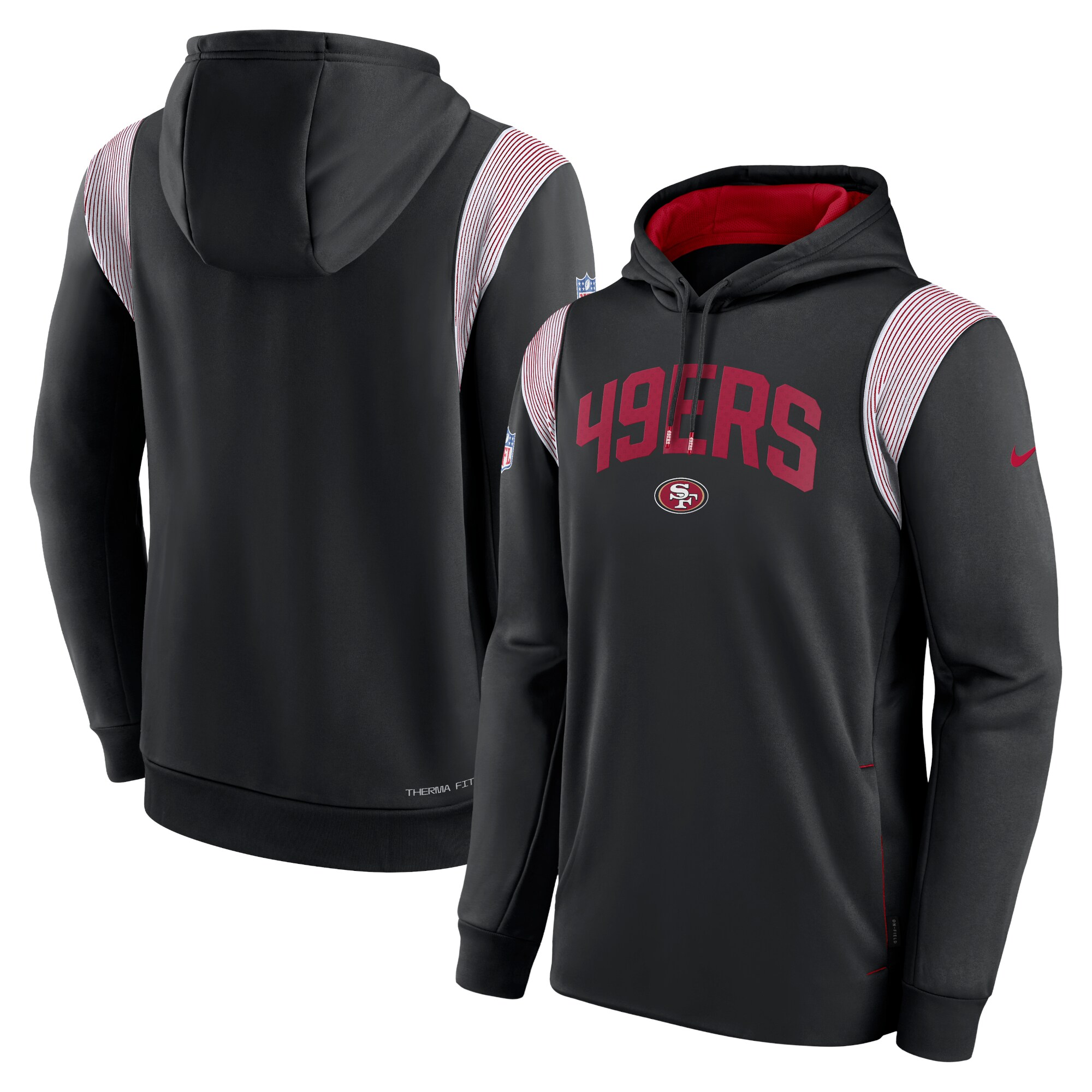 San Francisco 49ers 49ers Sideline Athletic Stack Performance Pullover Hoodie - Black