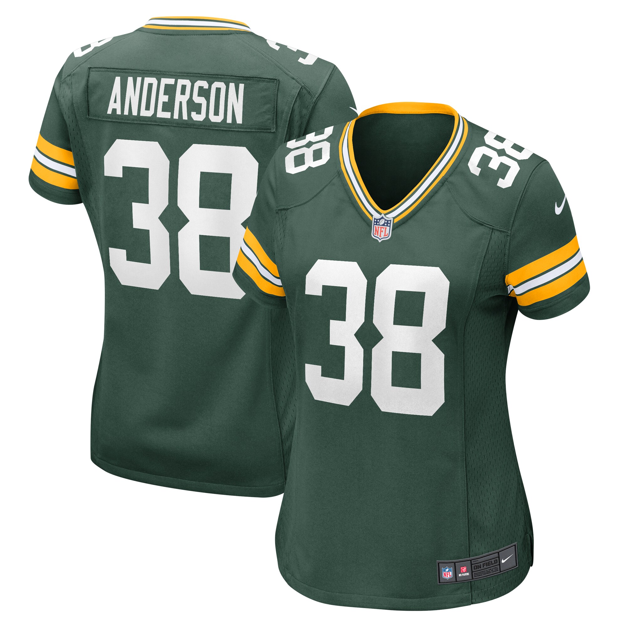 Zayne Anderson Green Bay Packers Women's Team Game Jersey -  Green