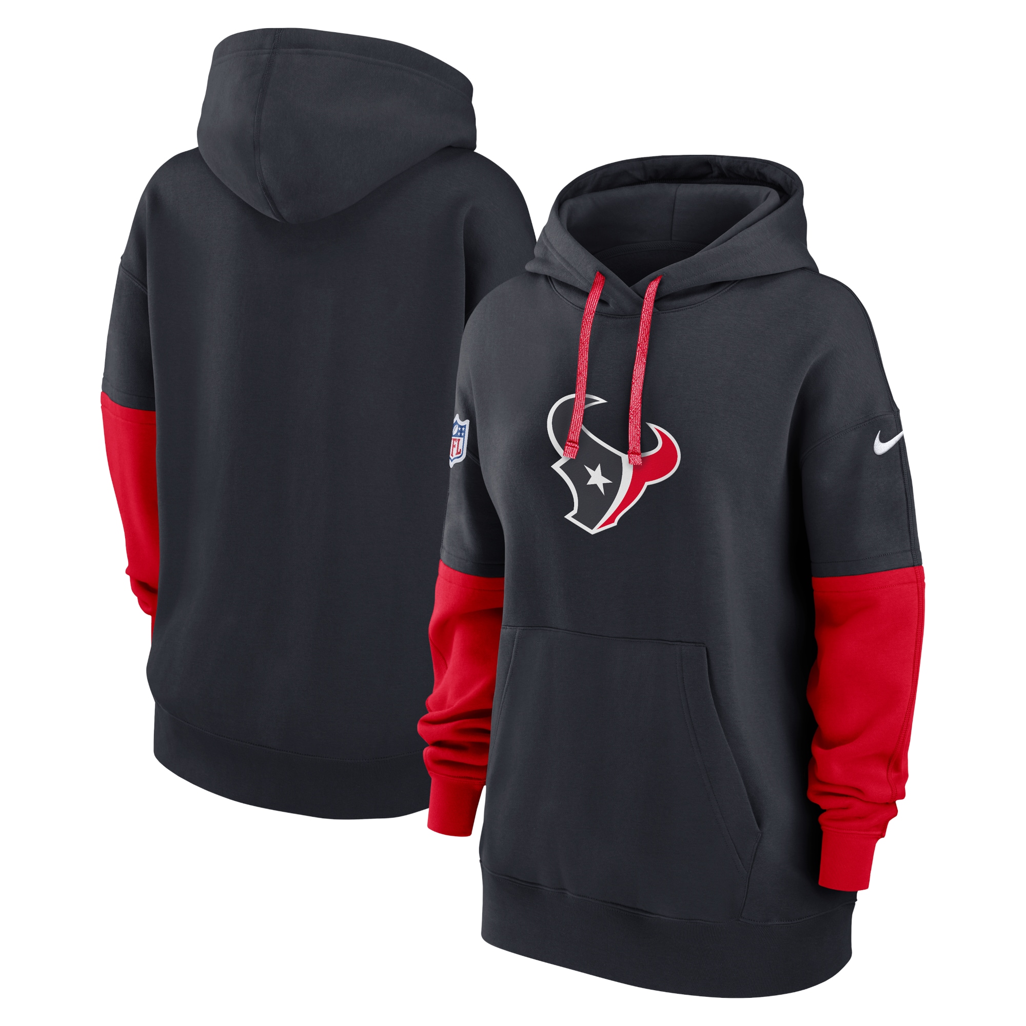 Houston Texans Women's 2024 Sideline Essential Fleece Pullover Hoodie - Navy