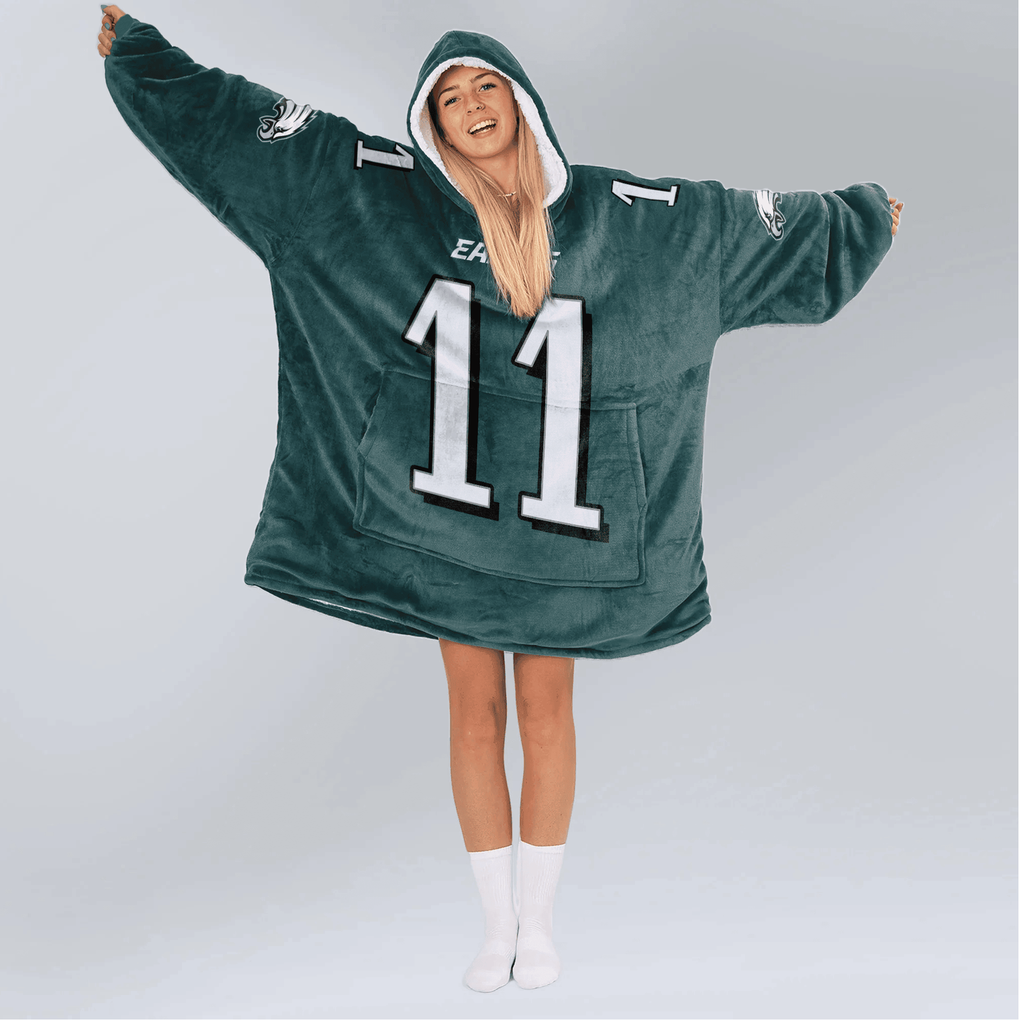 Adult 11 Philadelphia Football Unisex Blanket Hoodie